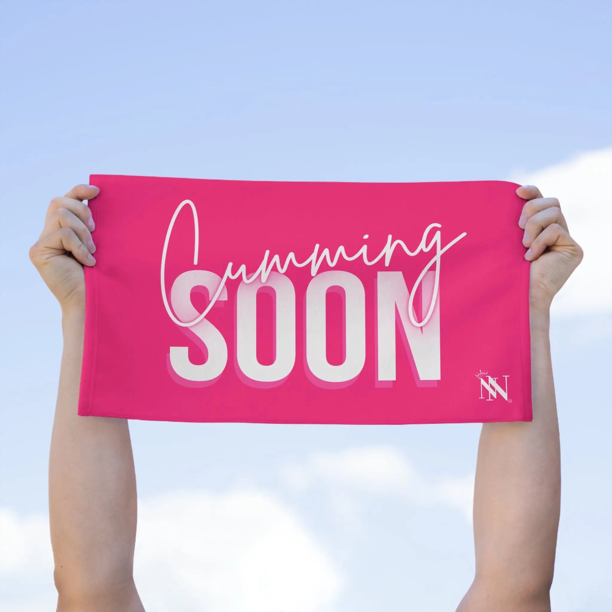 Cumming Soon Plain Signature Pink Sex Towel