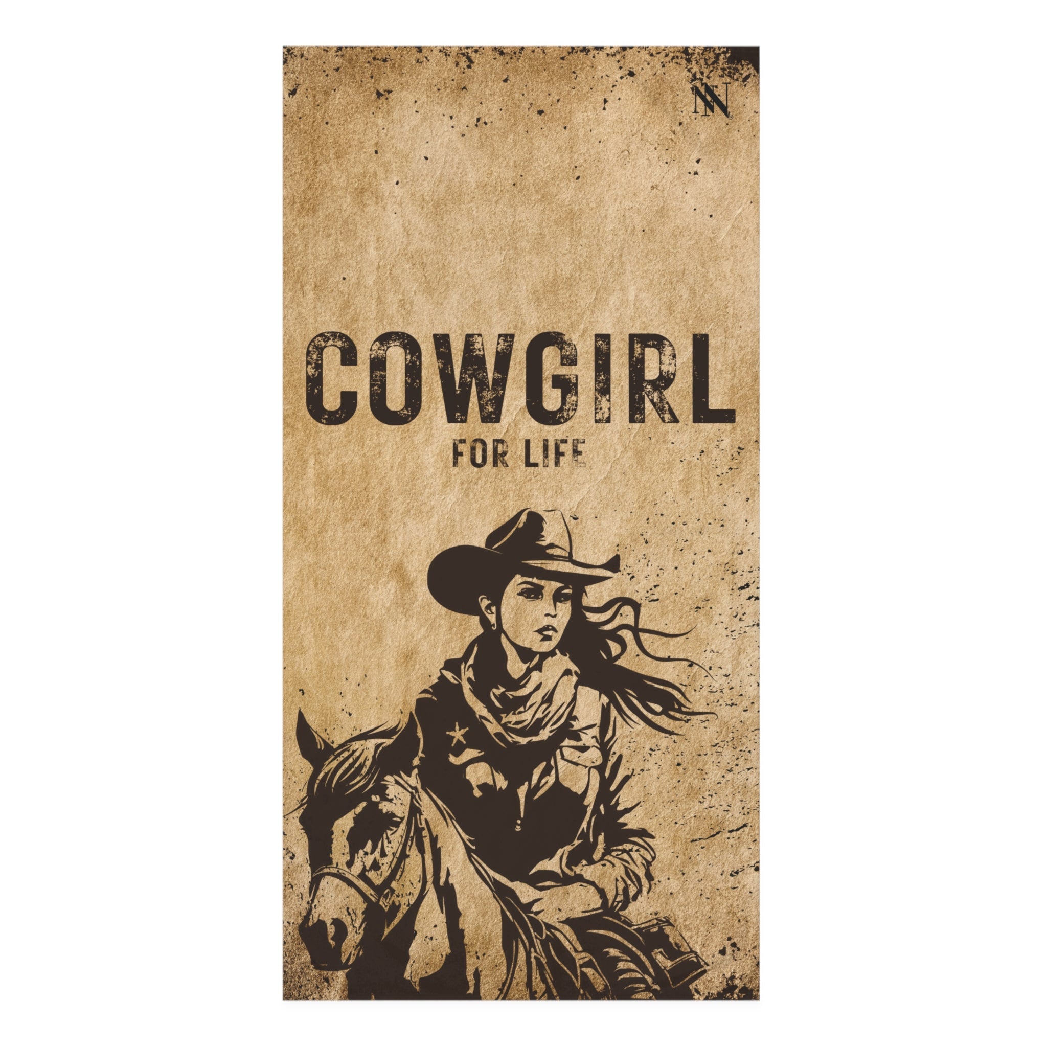 Vintage Cowgirl for Life Poster Silky Soft Mink Cotton Extra Large Playful Sex Towel