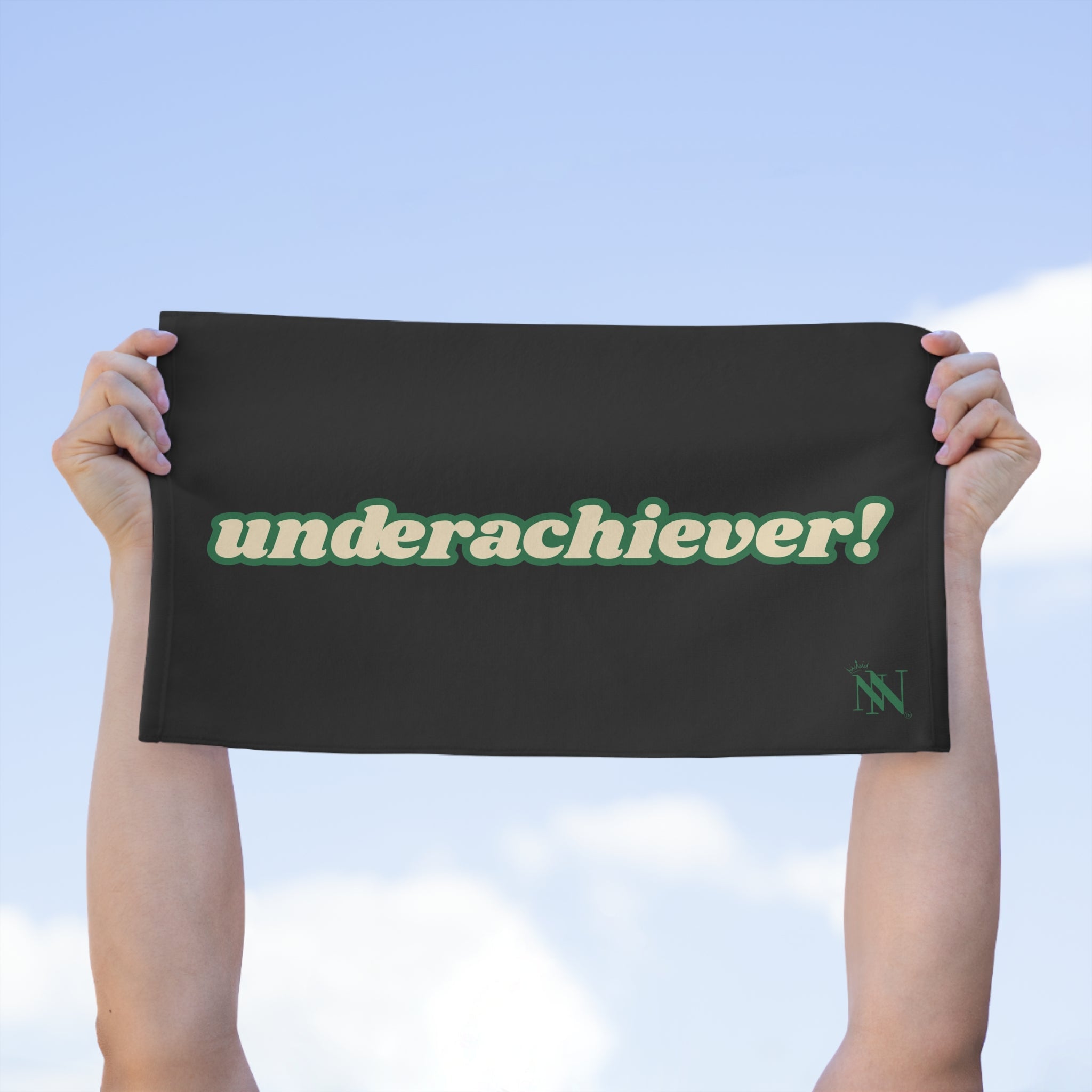 Under Achiever! Black | Mix & Match Soft Fun-Flirty Lovers’ Towels