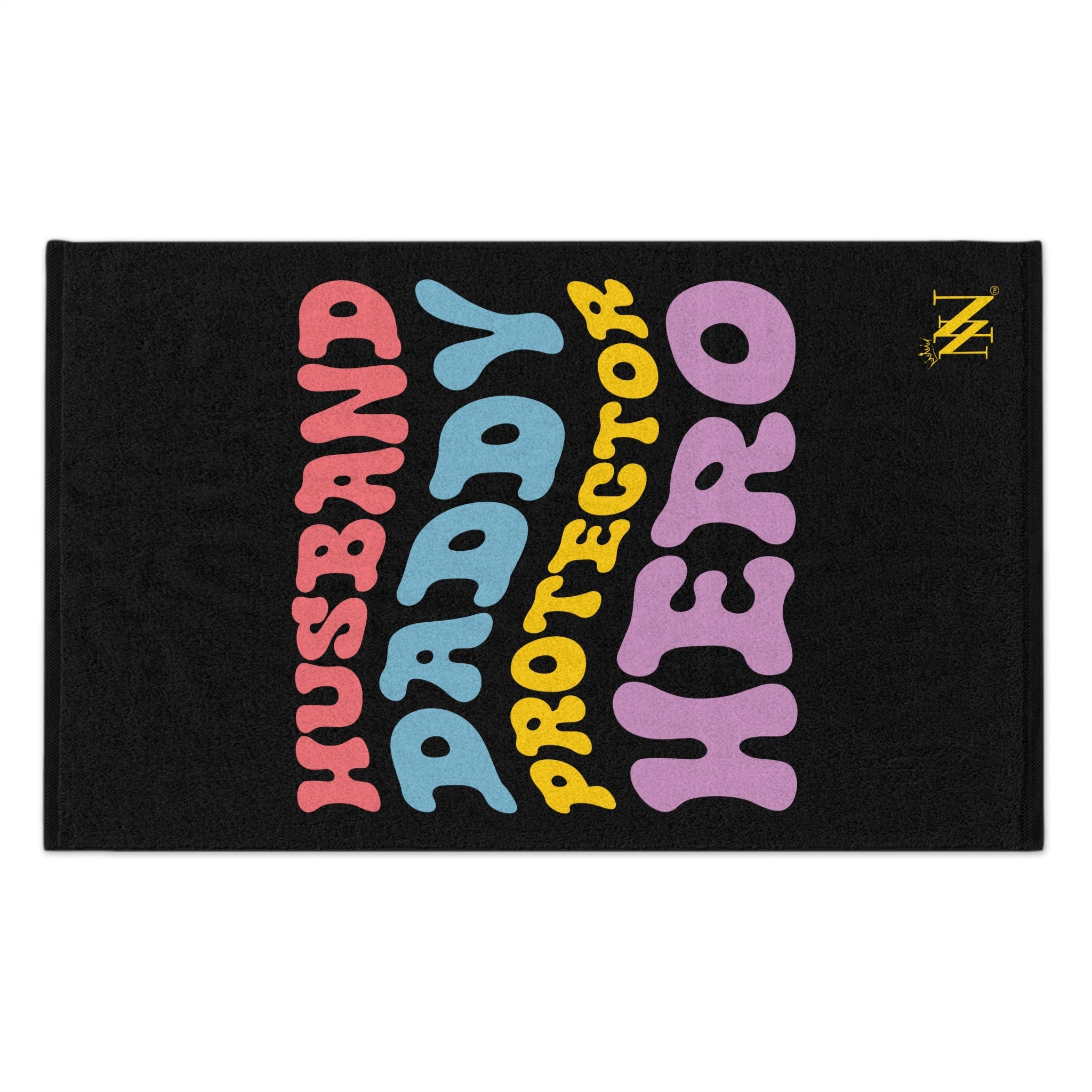 Husband Daddy Protector Hero Black | Mix & Match Soft Fun-Flirty Lovers’ Towels