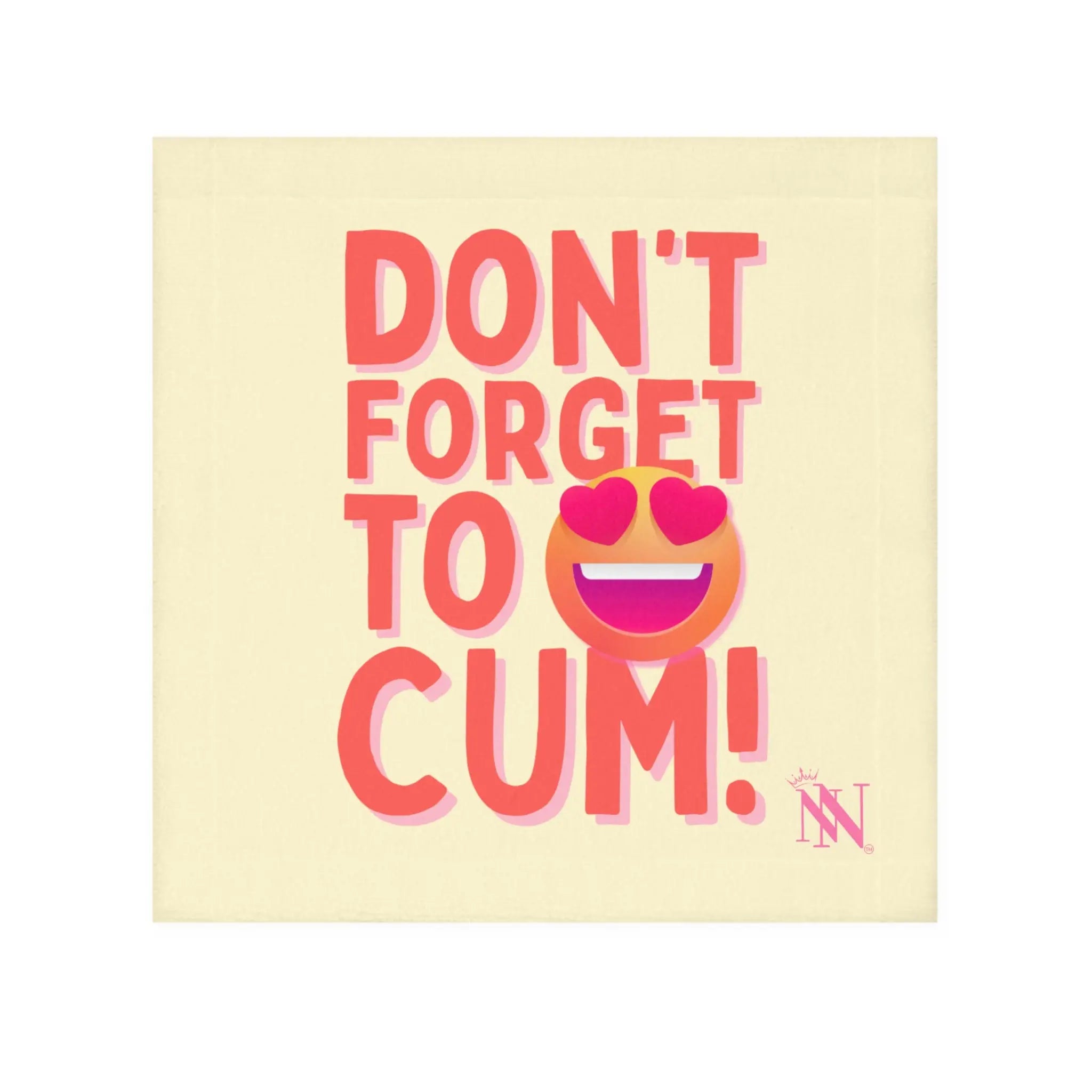 Don’t Forget to Cum! Heart Eyes Emoji Cum Rag