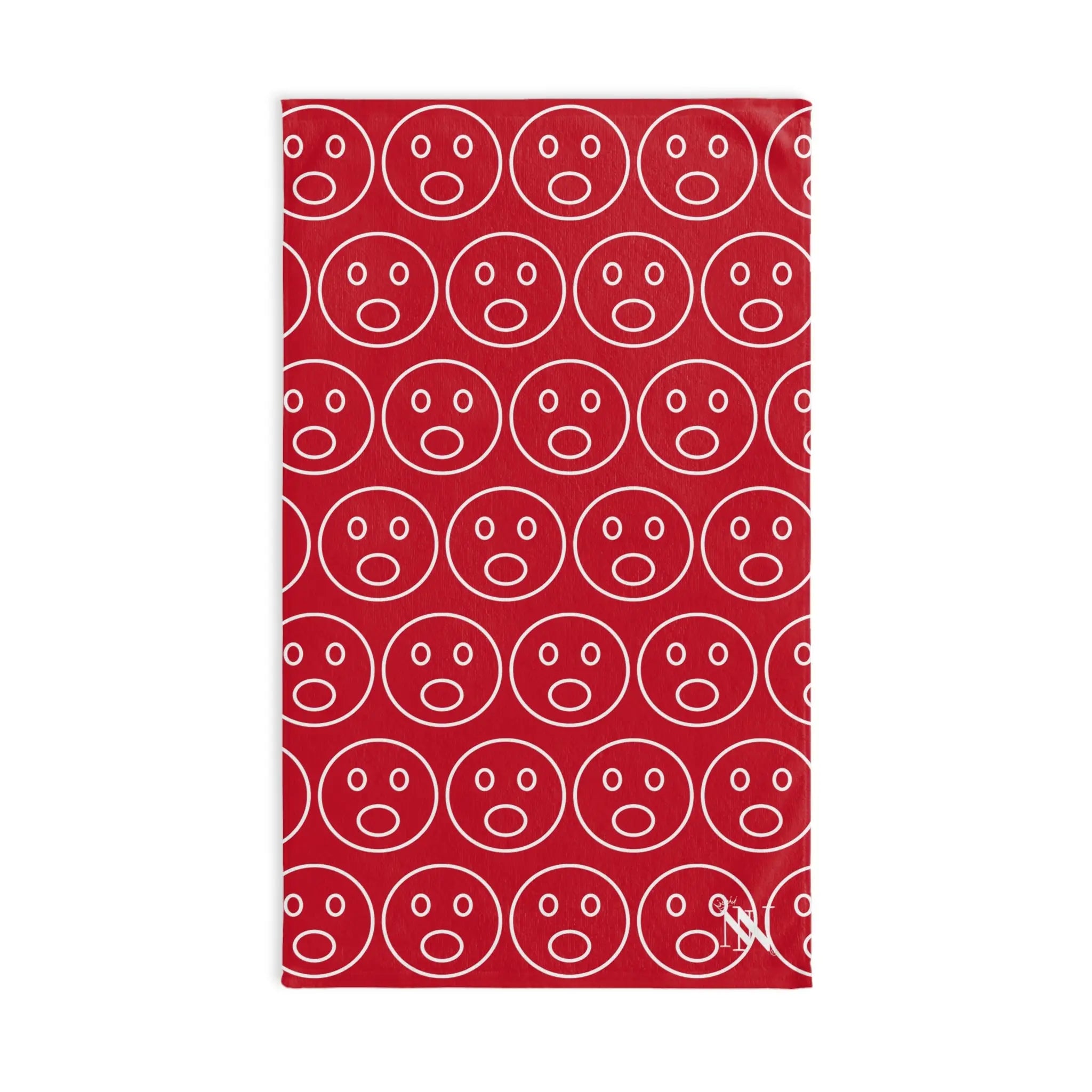 Surprised Emoji Pattern Red | Mix & Match Classic Fun-Flirty Lovers’ Towels