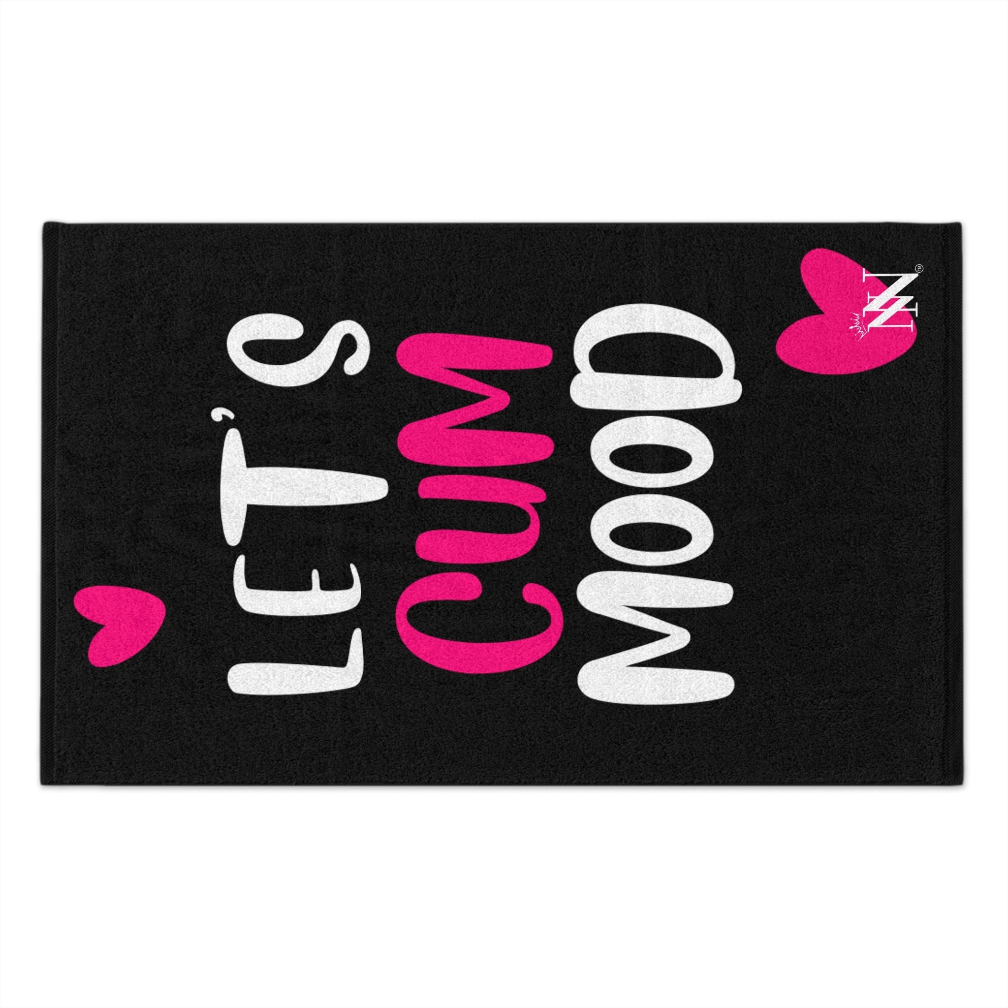 Let’s Cum Mood Hearts Silky Soft Sex Towel