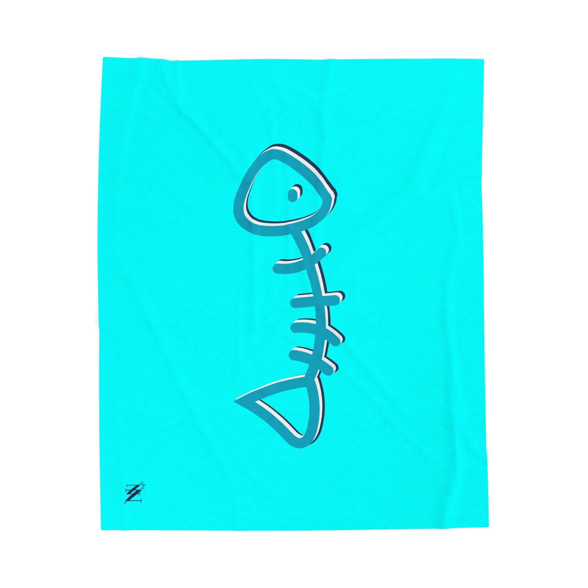 Blue Fish Bone | Mix & Match Soft Fun-Flirty Lovers’ Blankets