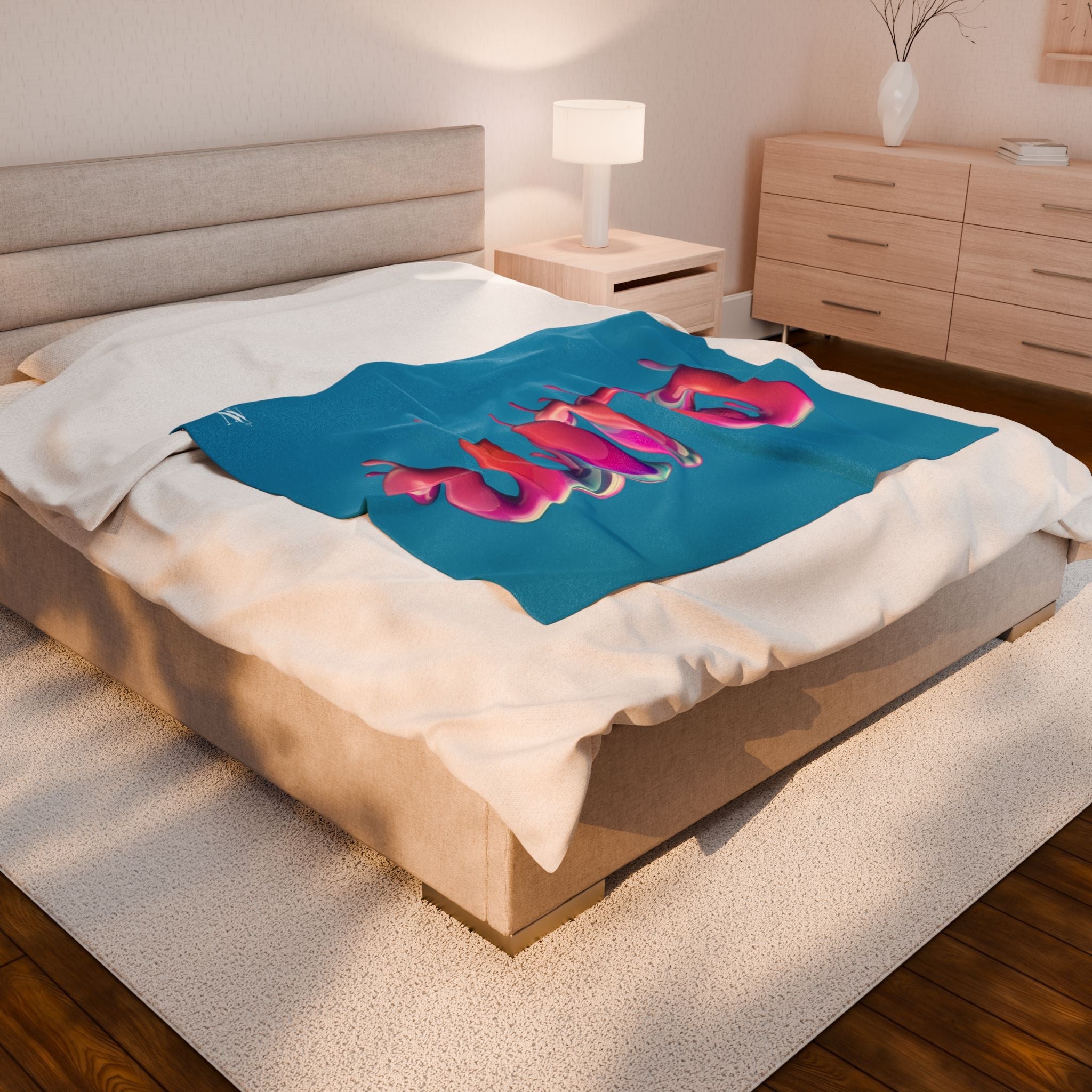 Dripping Cum Teal | Mix & Match Velveteen Fun-Flirty Lovers’ Blankets