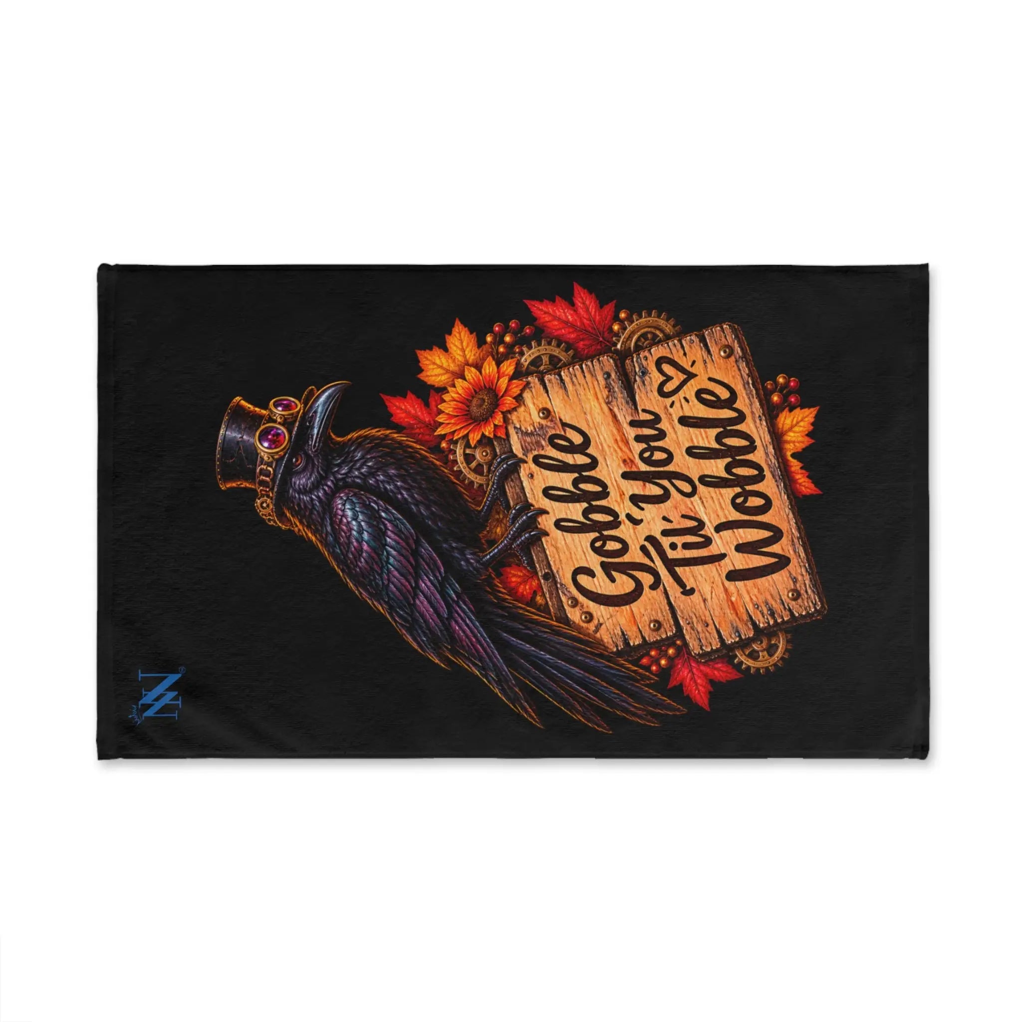 Gobble Til’ You Wobble Crow | Nectar Napkins Classic Fun-Flirty Lovers’ Towels