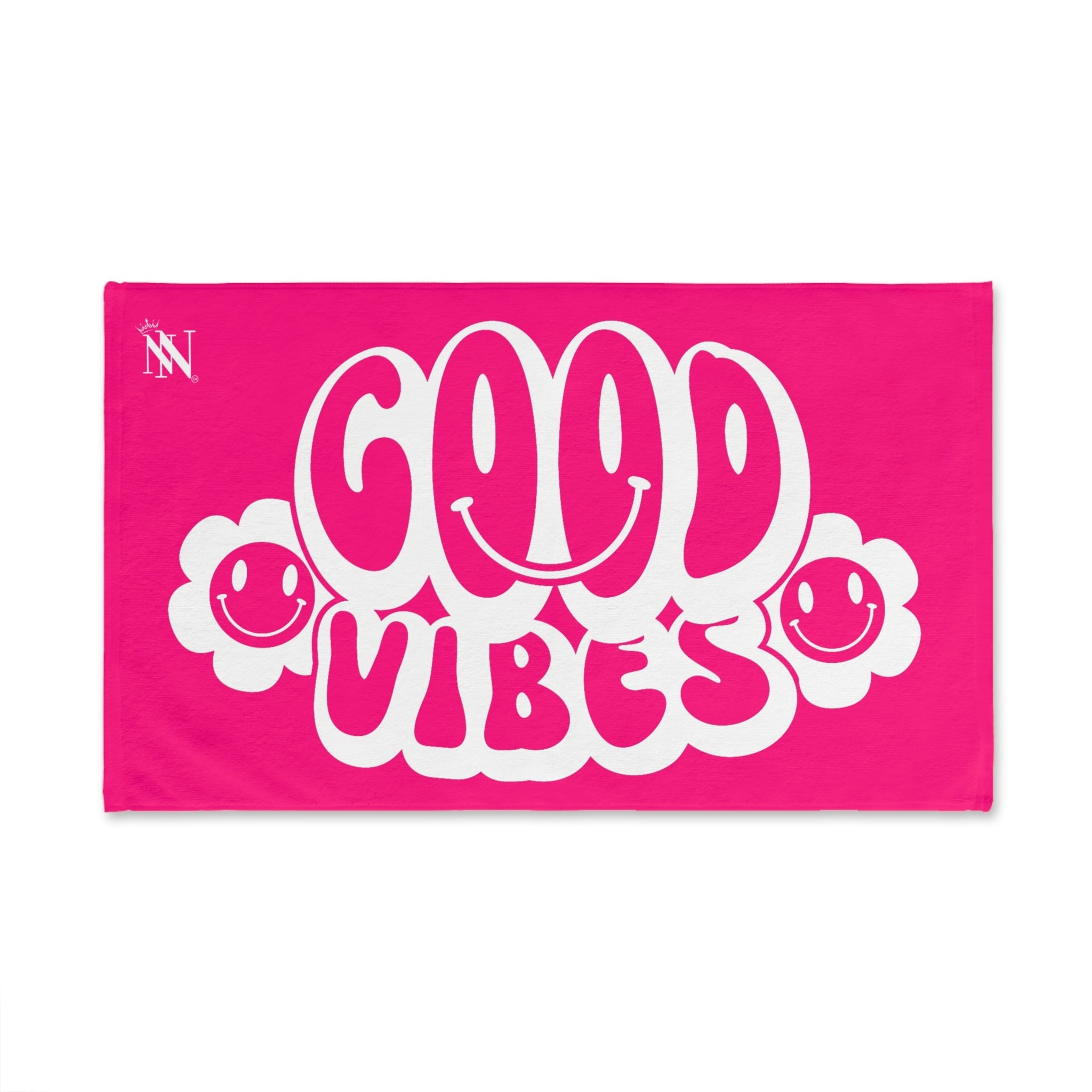 Smiley Happy Face Good Vibes Signature Pink | Mix & Match Classic Fun-Flirty Loversâ Towels