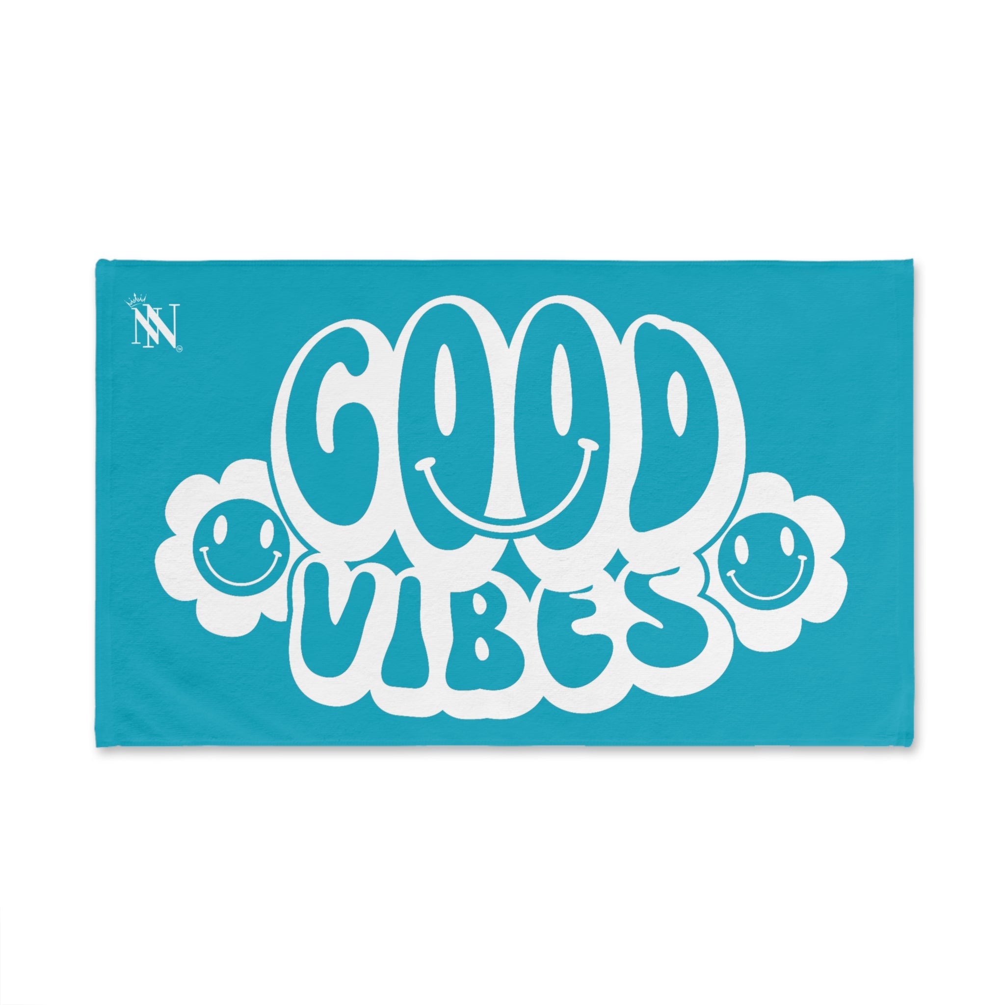 Smiley Happy Face Good Vibes Teal | Mix & Match Classic Fun-Flirty Loversâ Towels