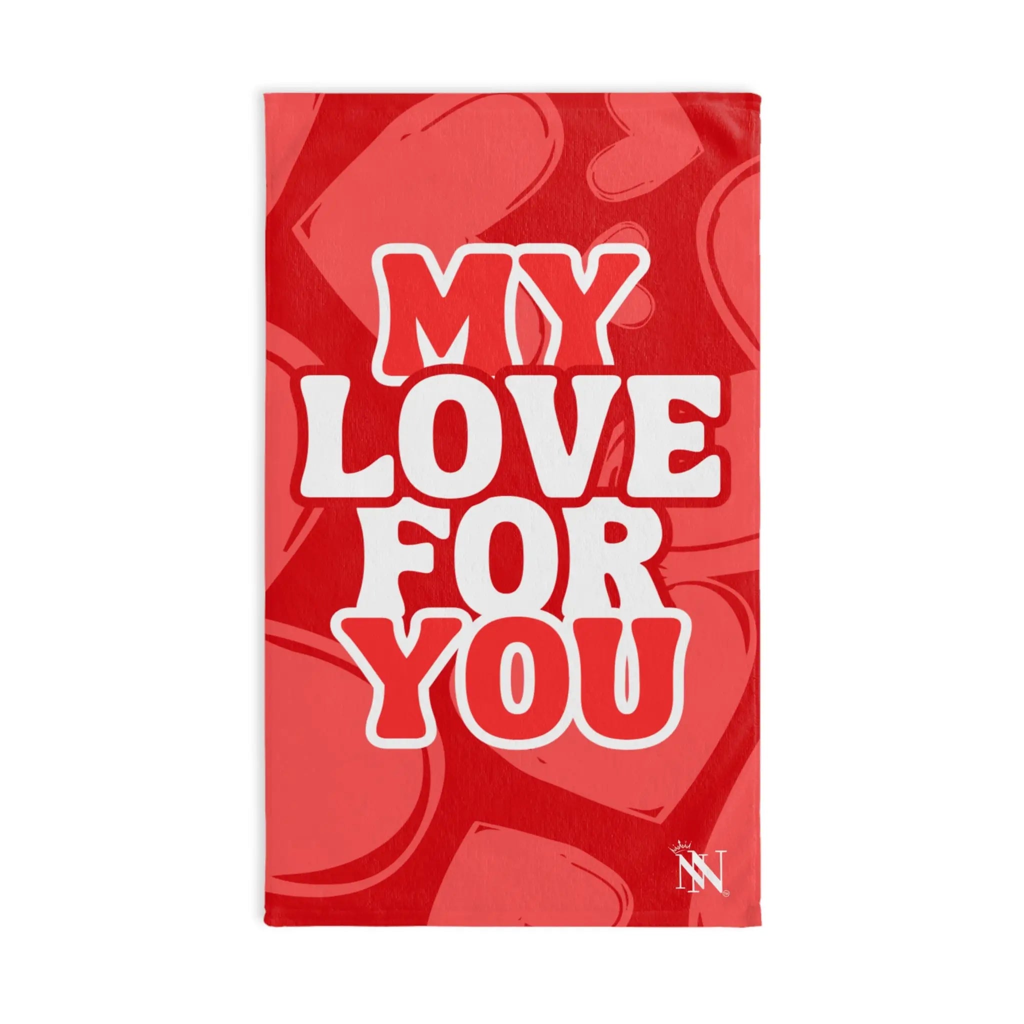 My Love for You Heart Pattern Cum Towel