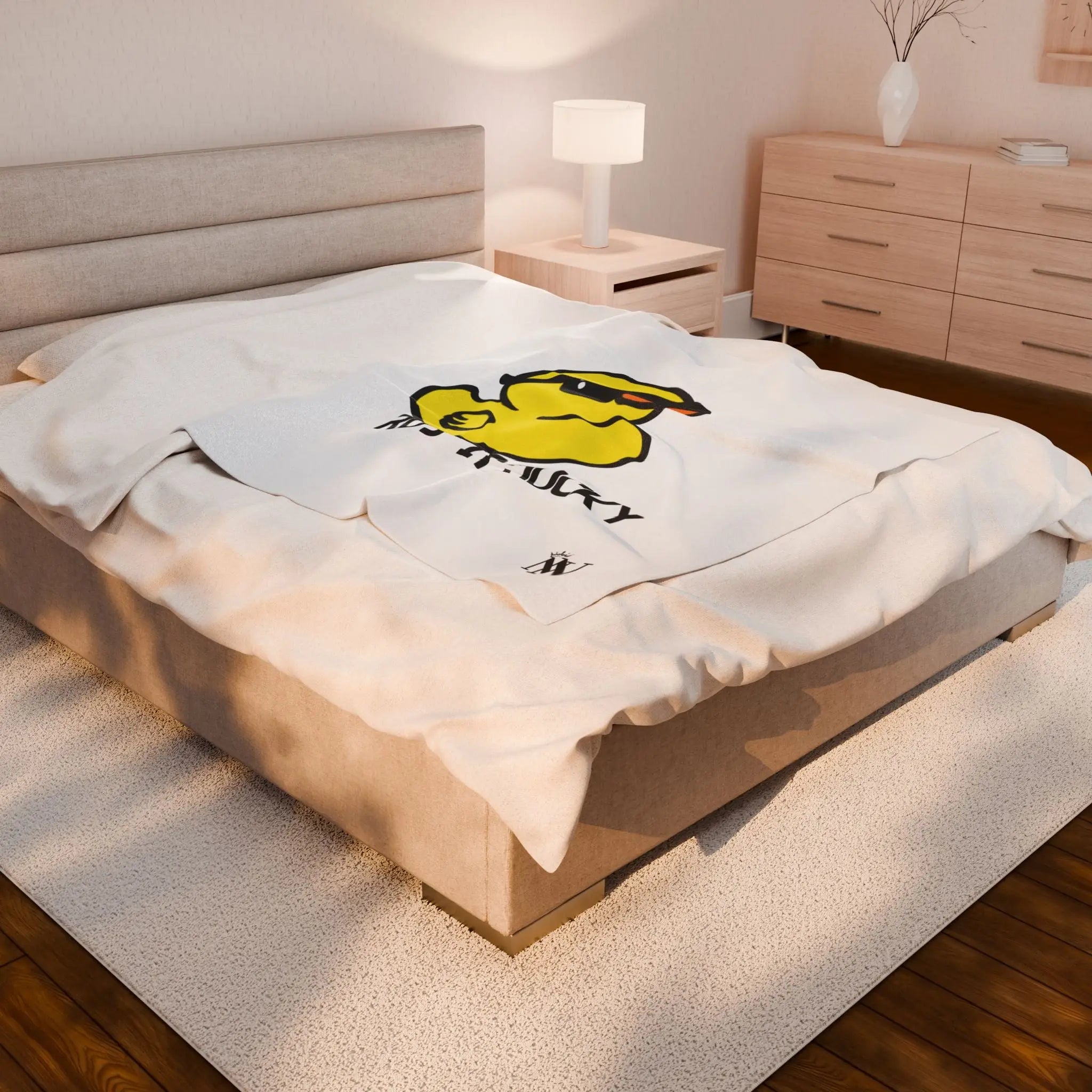 Rub It Ducky White | Mix & Match Velveteen Fun-Flirty Lovers’ Blankets