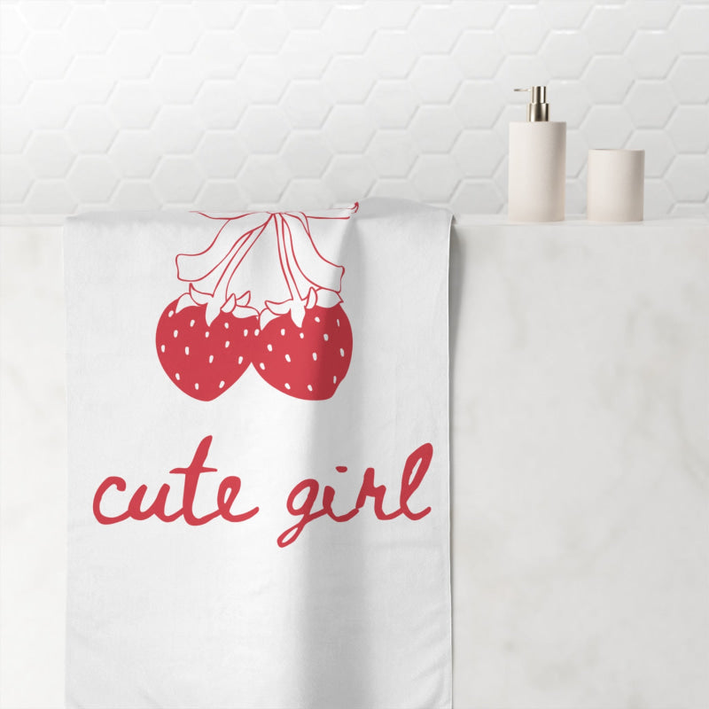 Cute Girl Strawberries | Mix & Match XL Fun-Flirty Lovers’ Towels