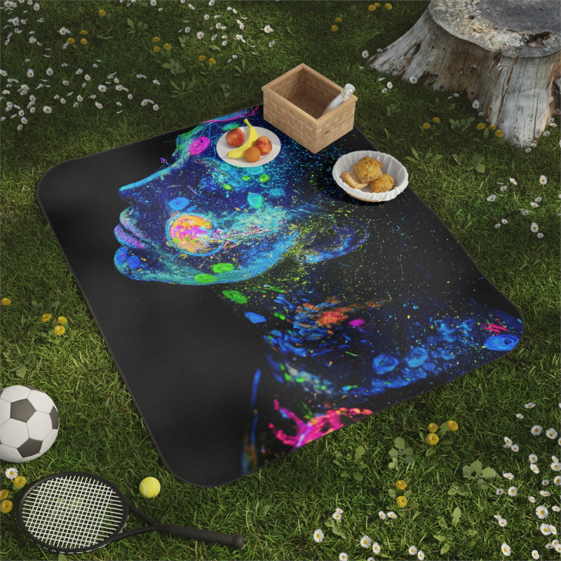 She Glows Blacklight Graphic | Mix Match Fun-Flirty Lovers’ Water-Resistant Blankets
