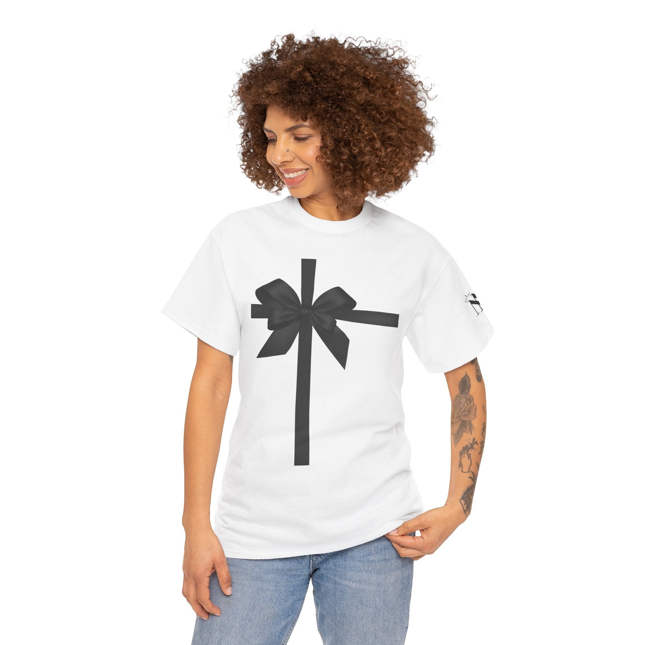 Unwrap Me Black Bow | Mix & Match 100% Cotton Unisex Fun-Flirty Lovers’ Tees