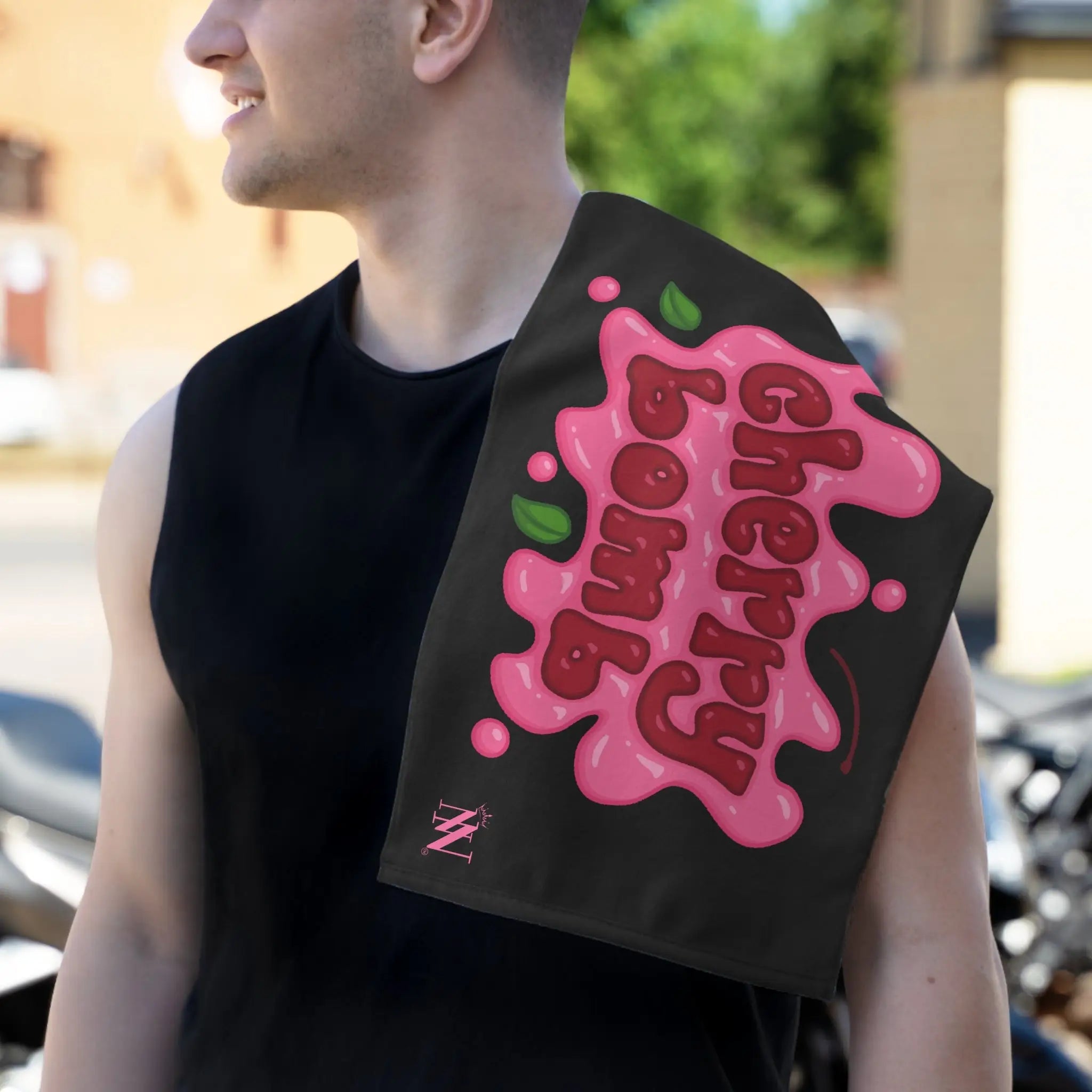 Cherry Bomb Black | Mix & Match Soft Fun-Flirty Lovers’ Towels