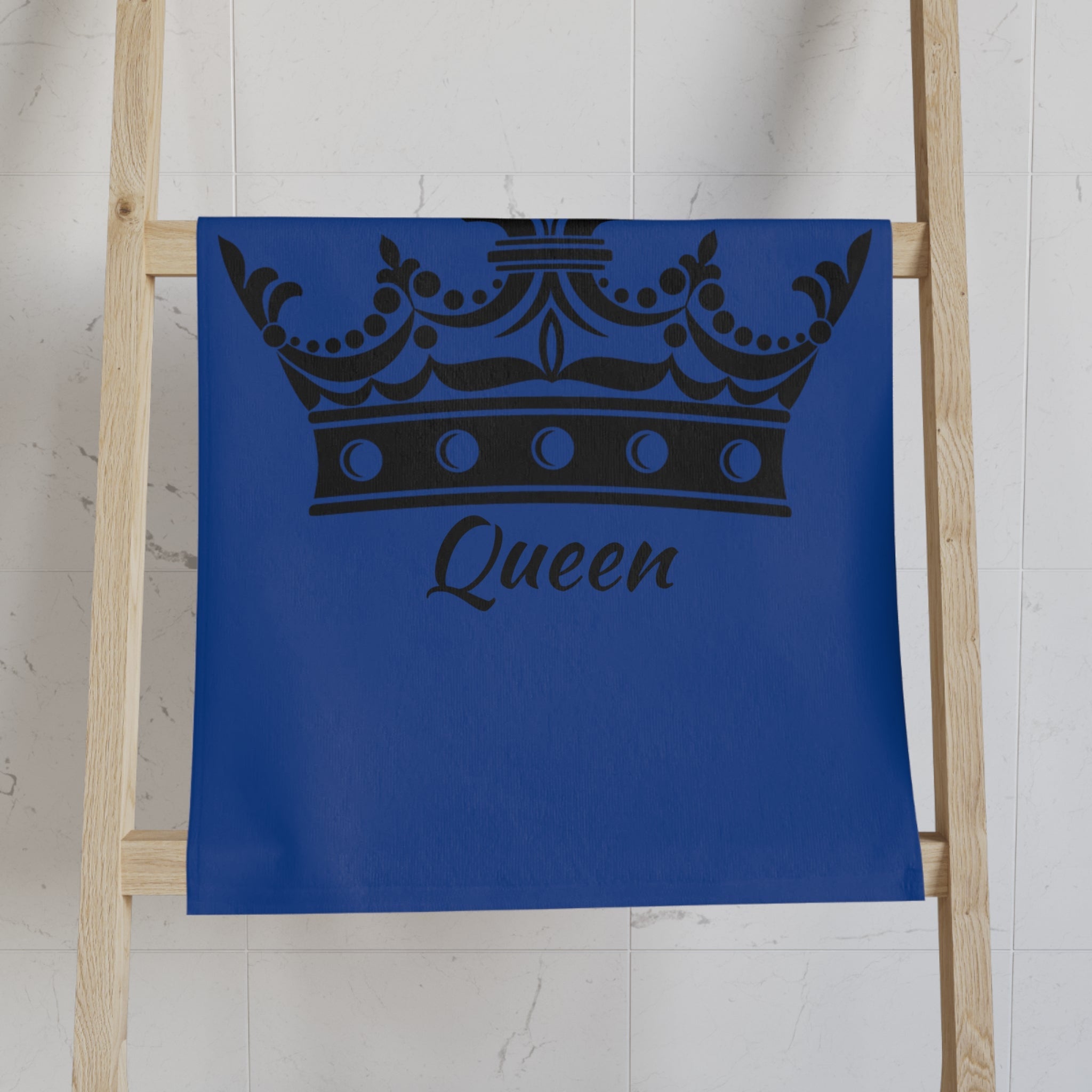 Large Crown Queen Blue Cum Towel
