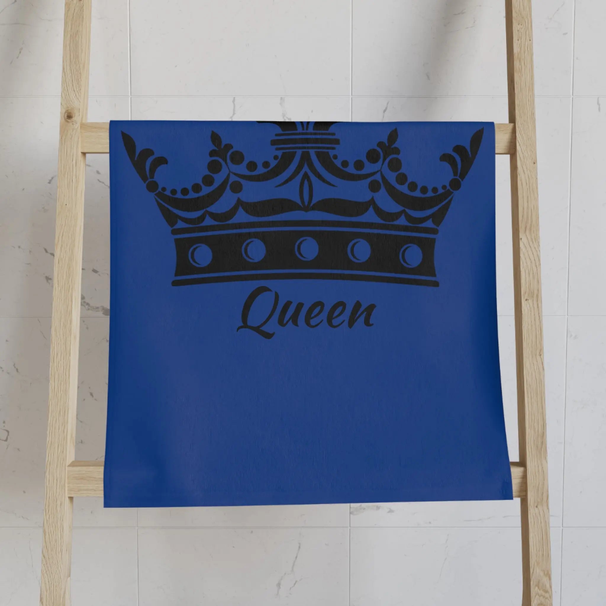 Large Crown Queen Blue Cum Towel