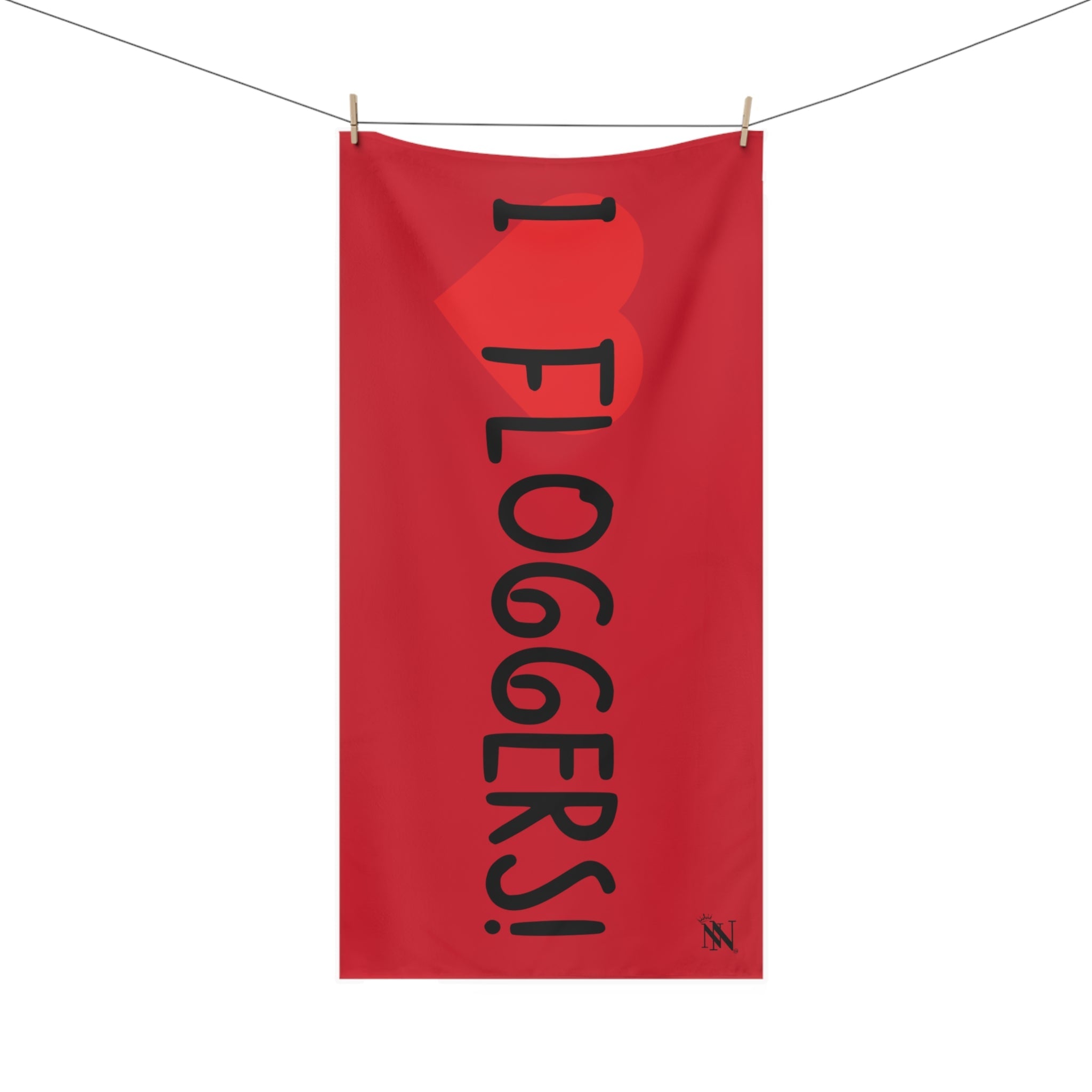 I Love Floggers! Red | Mix & Match XL Fun-Flirty Lovers’ Towels