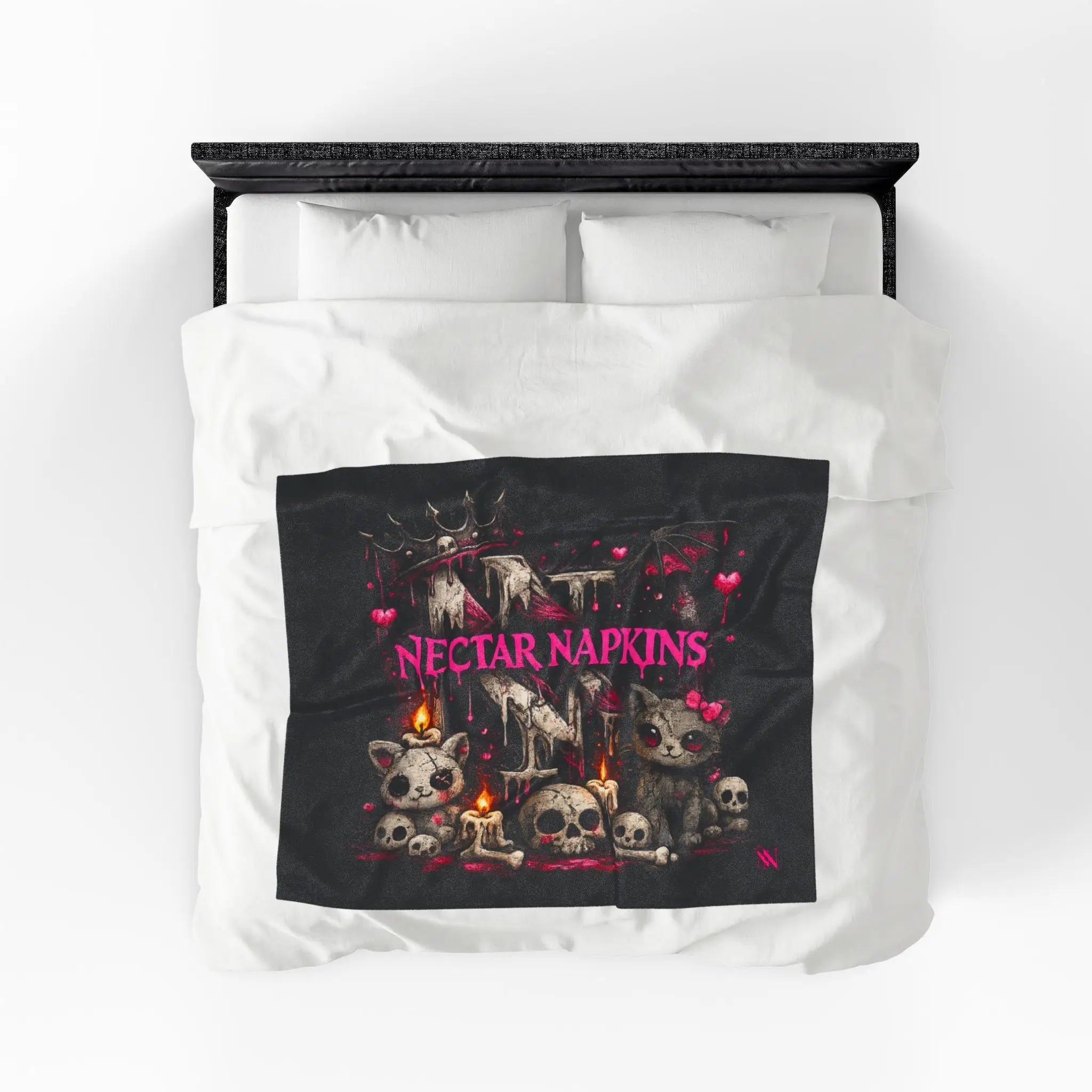 Nectar Napkins Gothic Kitty Romantic Gifts for Lovers Blanket