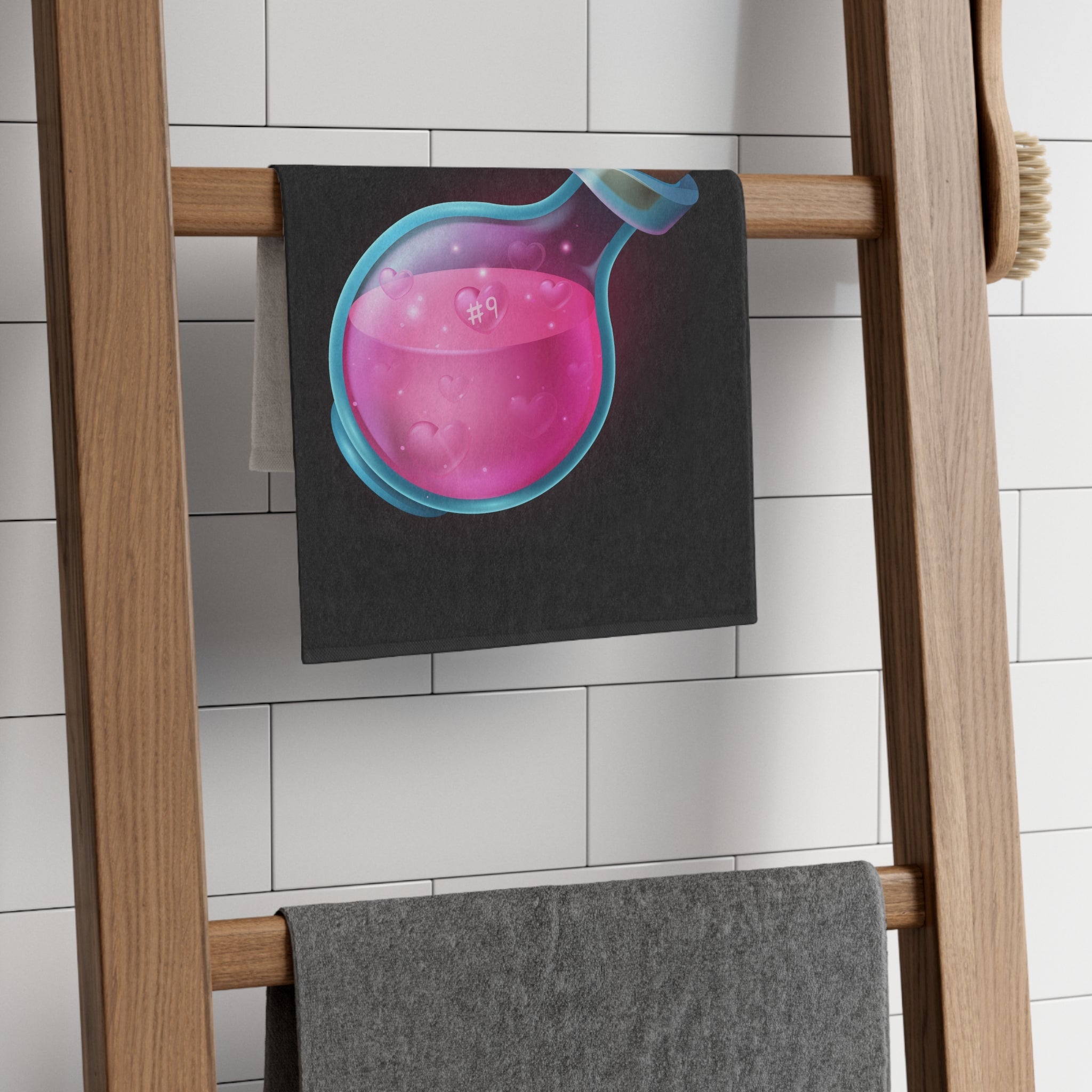 Love Potion #9 Black | Mix & Match Soft Fun-Flirty Lovers’ Towels