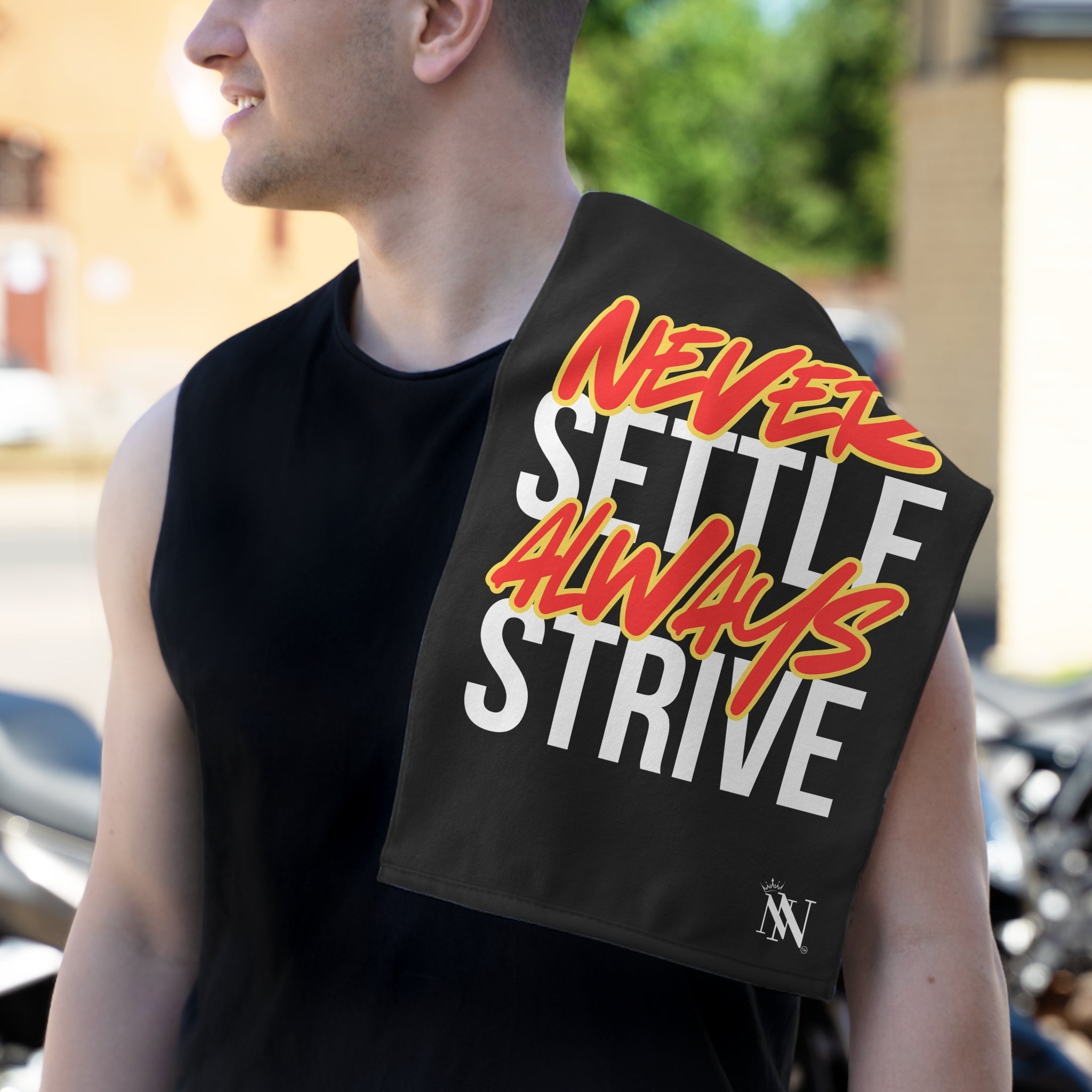 Never Settle Always Strive | Mix & Match Soft Fun-Flirty Lovers’ Towels