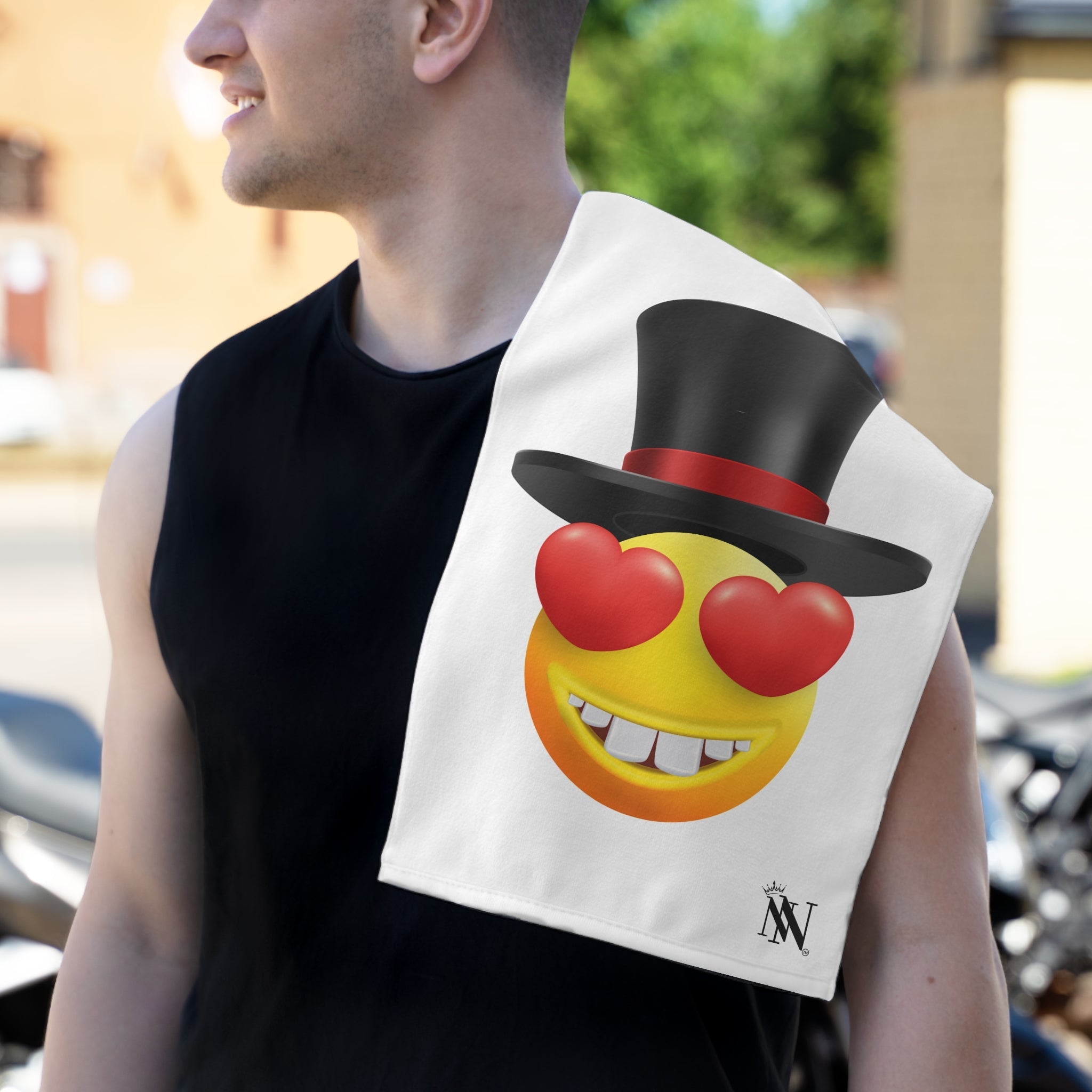 Love in a Top Hat Emoji | Mix & Match Soft Fun-Flirty Lovers’ Towels