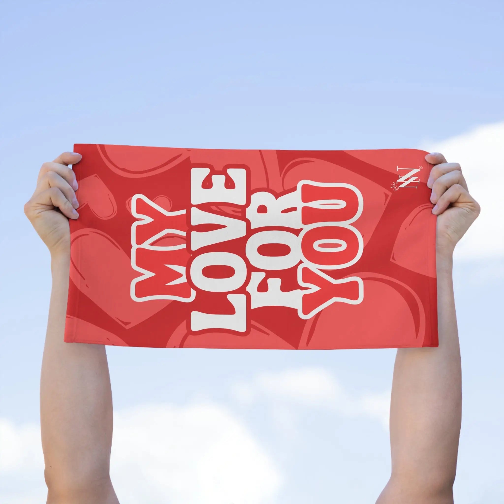 My Love for You Heart Pattern Sex Towel