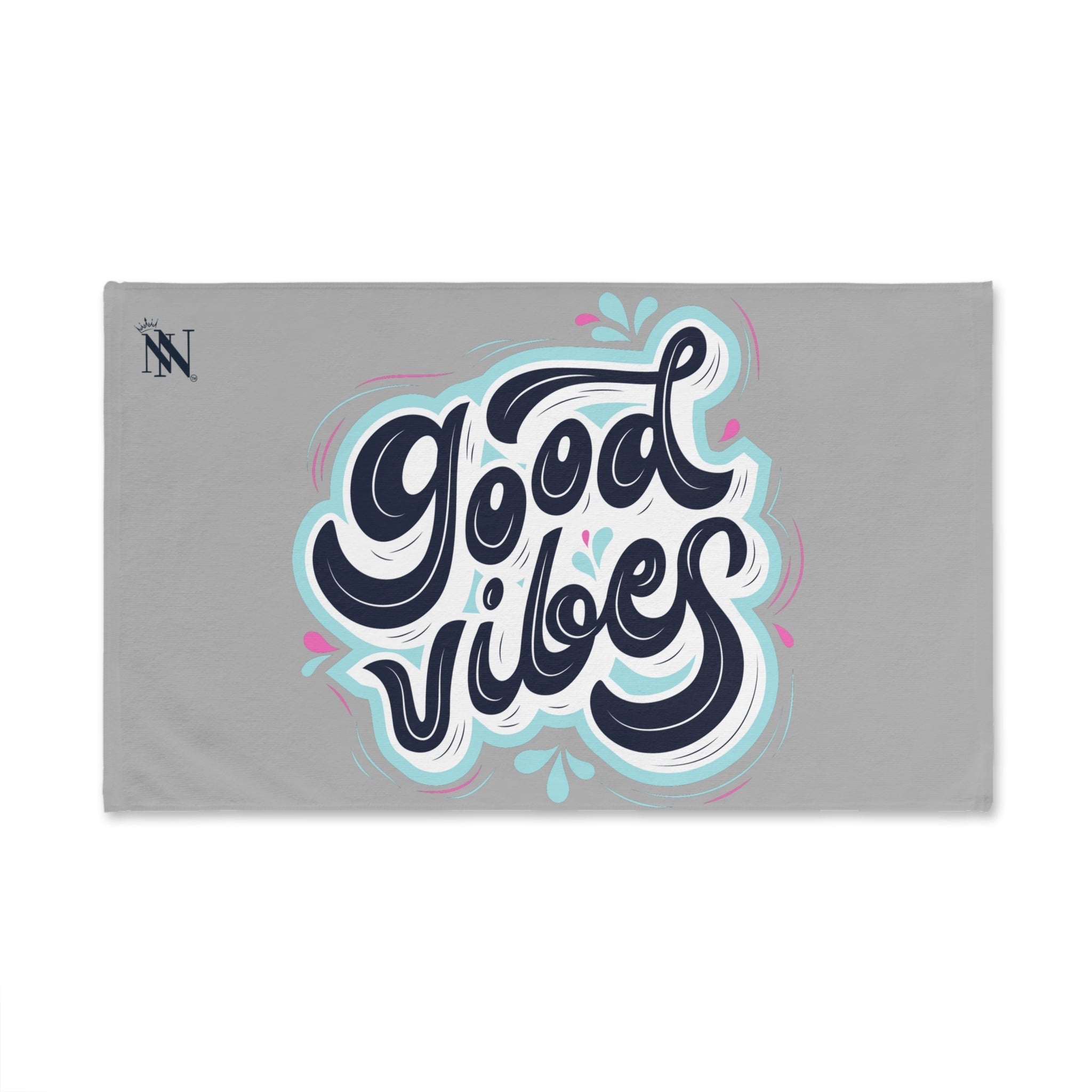 Good Vibes Blue Splash Light Grey Cum Towel