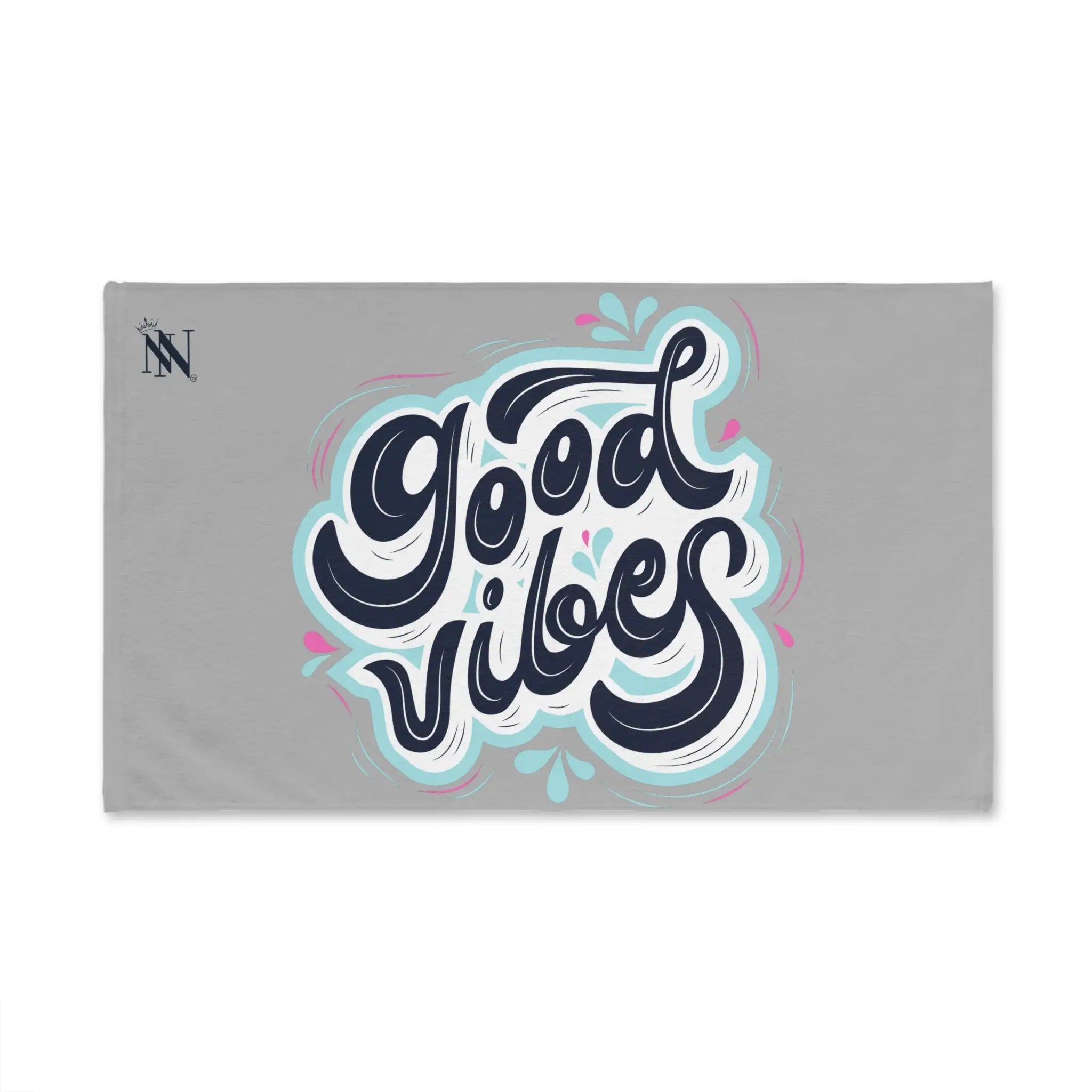 Good Vibes Blue Splash Light Grey Cum Towel