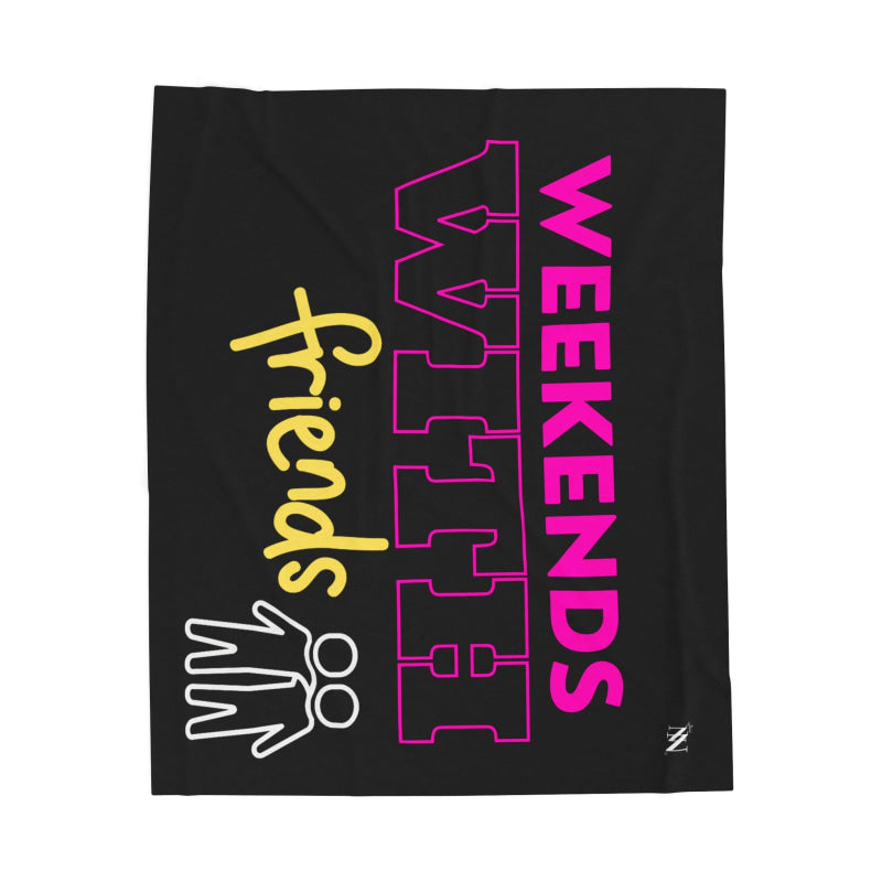 Weekends with Friends Black | Mix & Match Velveteen Fun-Flirty Lovers’ Blankets