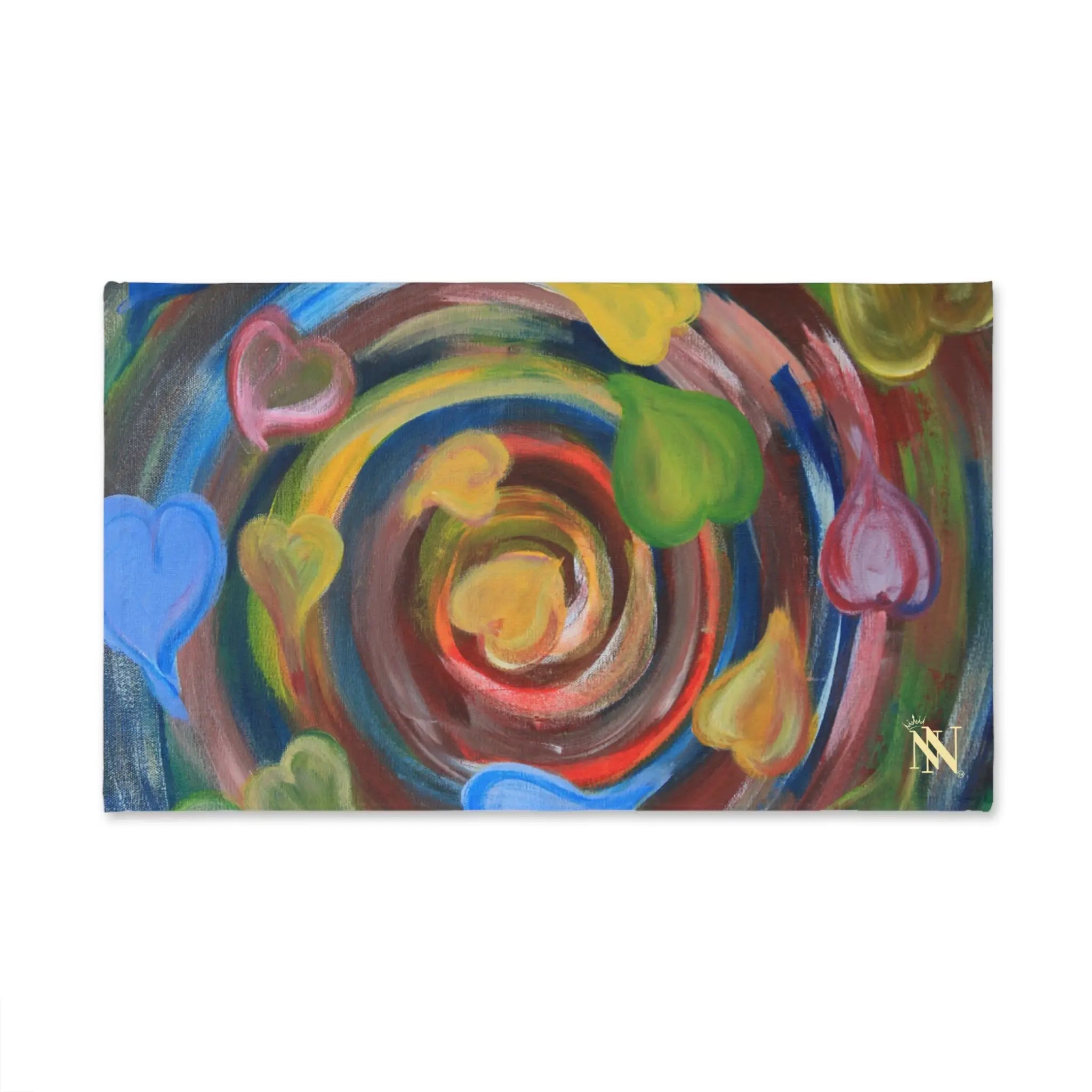 Psychedelic Swirl Heart Cum Towel