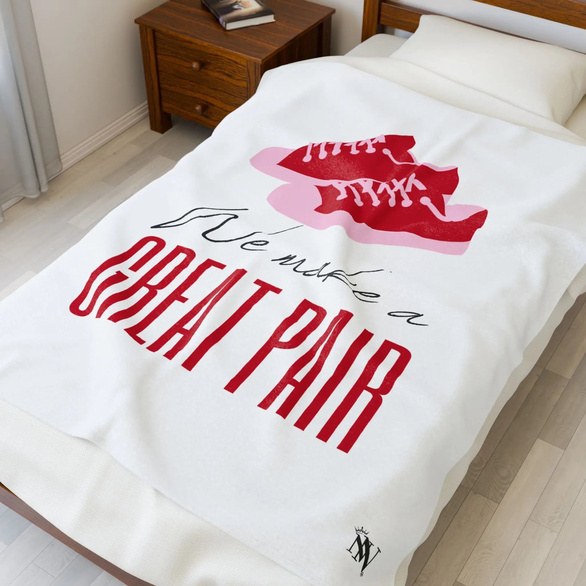 We Make a Great Pair Shoes | Mix & Match Soft Fun-Flirty Lovers’ Blankets