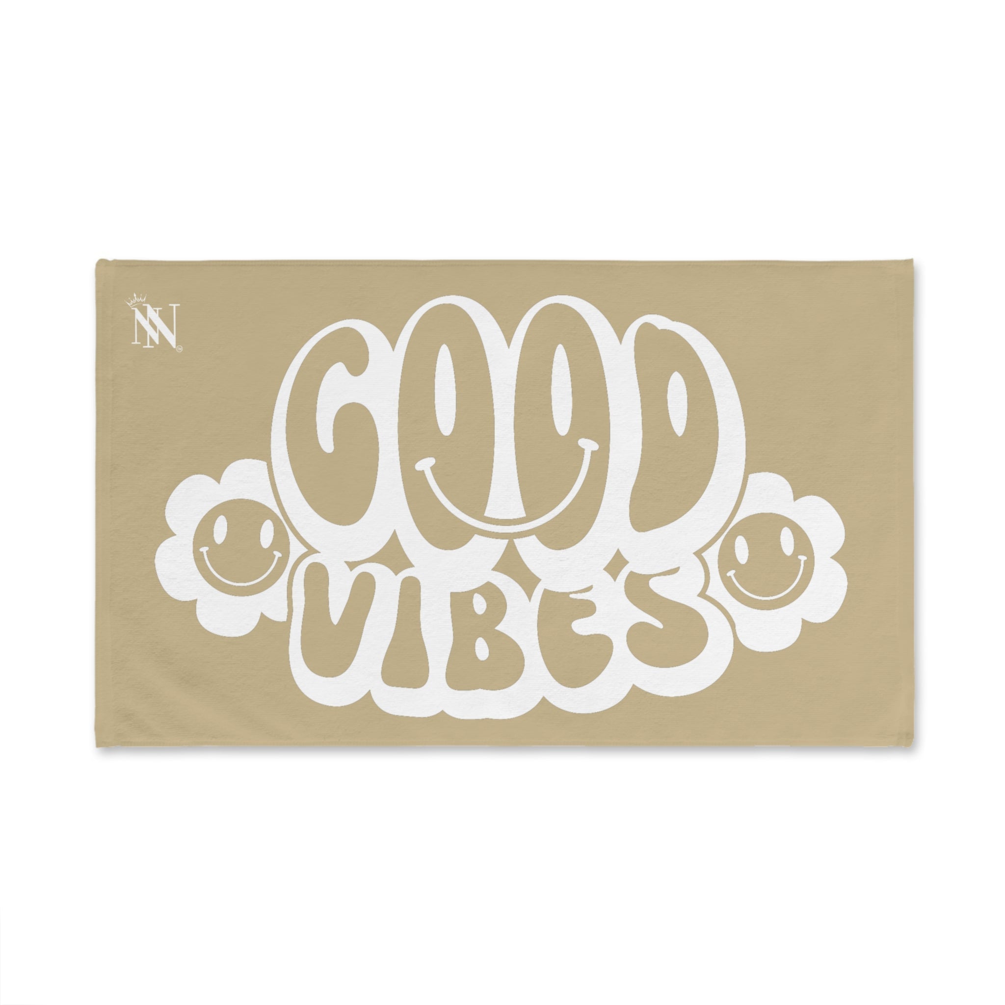 Smiley Happy Face Good Vibes Gold Cum Towel