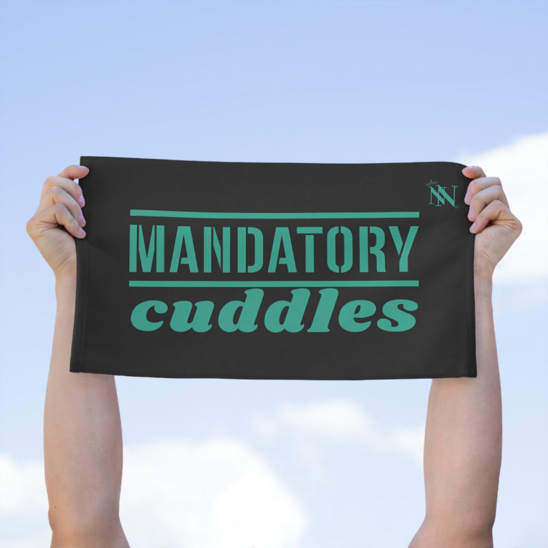 Mandatory Cuddles Black | Mix & Match Soft Fun-Flirty Lovers’ Towels