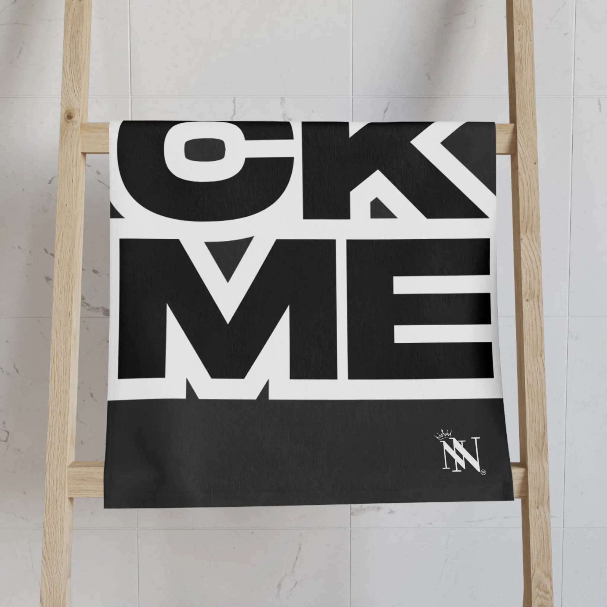 FUCK ME Block Letter Dark Grey Cum Towel