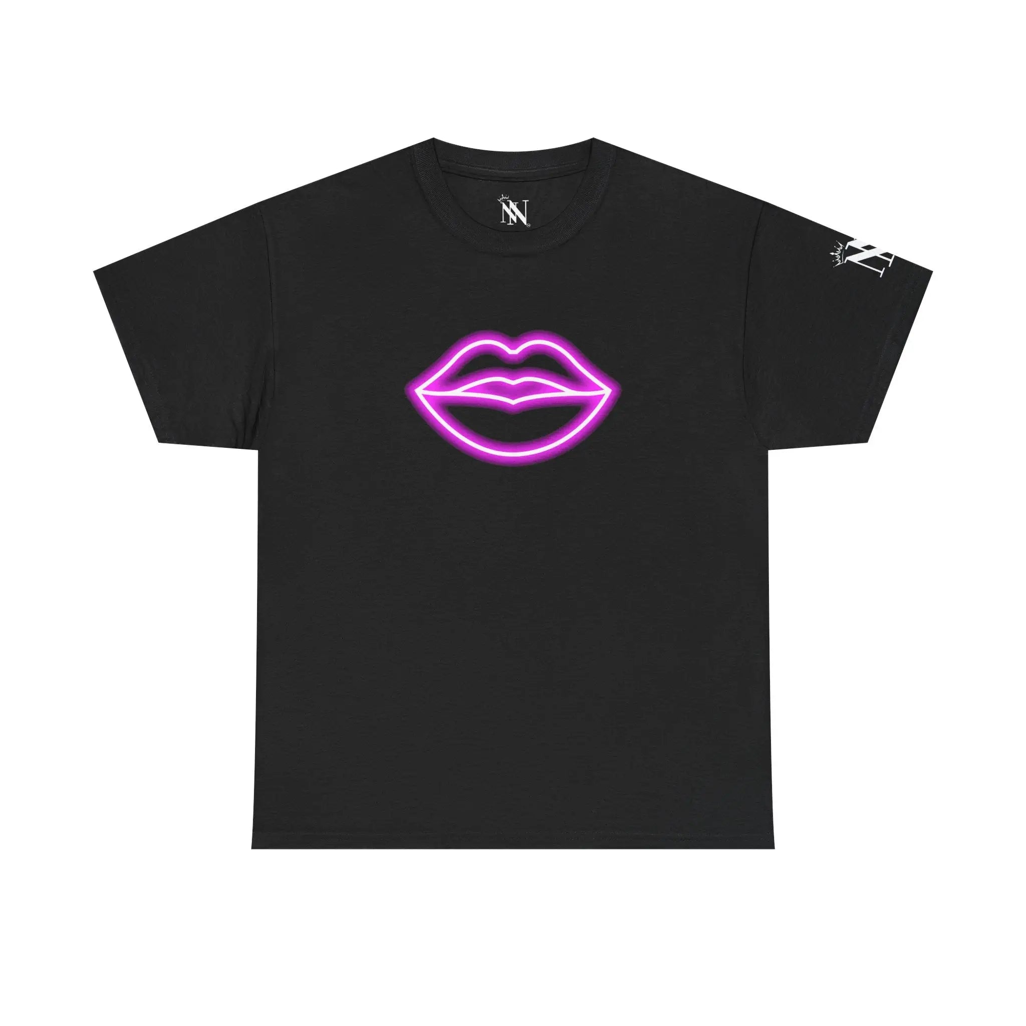 Her Lips Neon Romantic Couples Sex Gifts 100% Cotton T-Shirt
