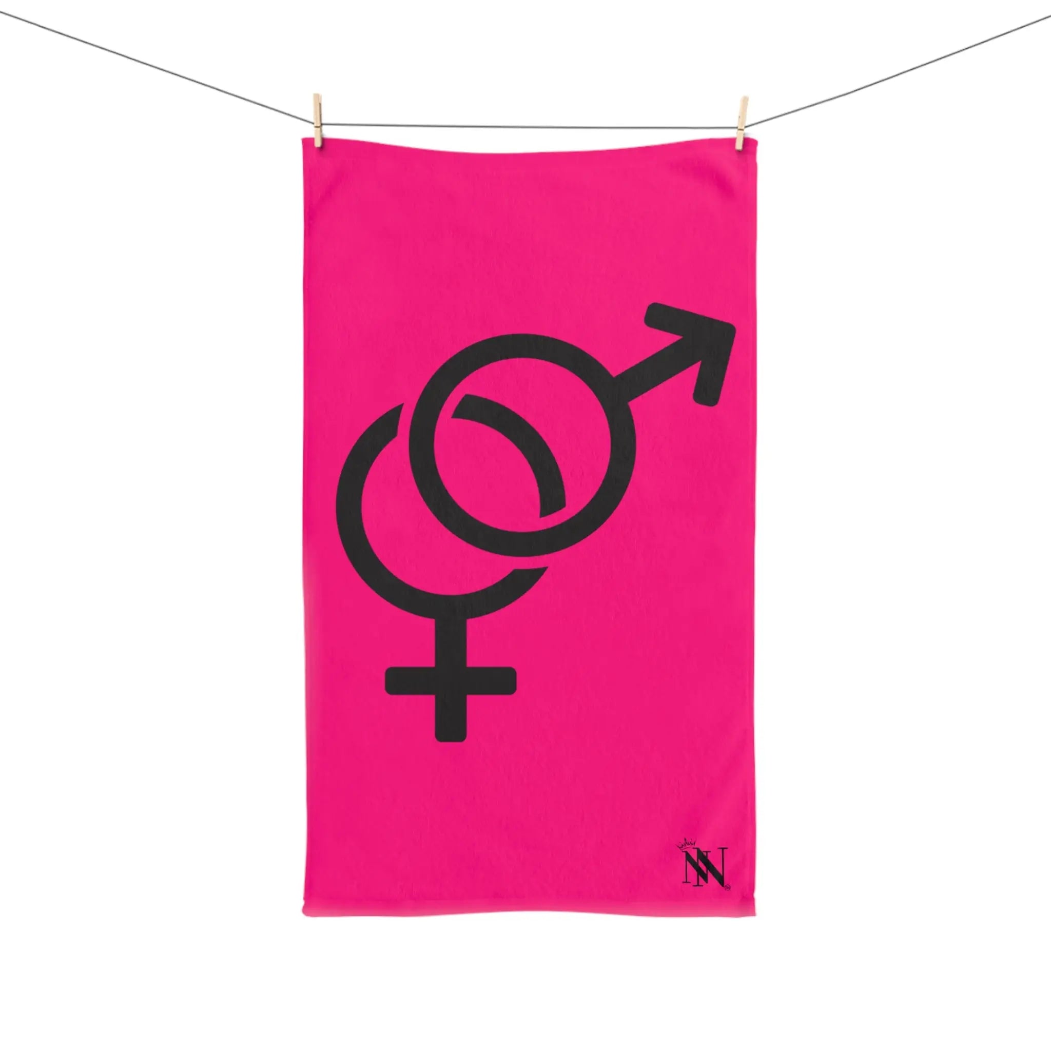 Him Her Gender Signs Signature Pink | Mix & Match Original Fun-Flirty Lovers’ Towels