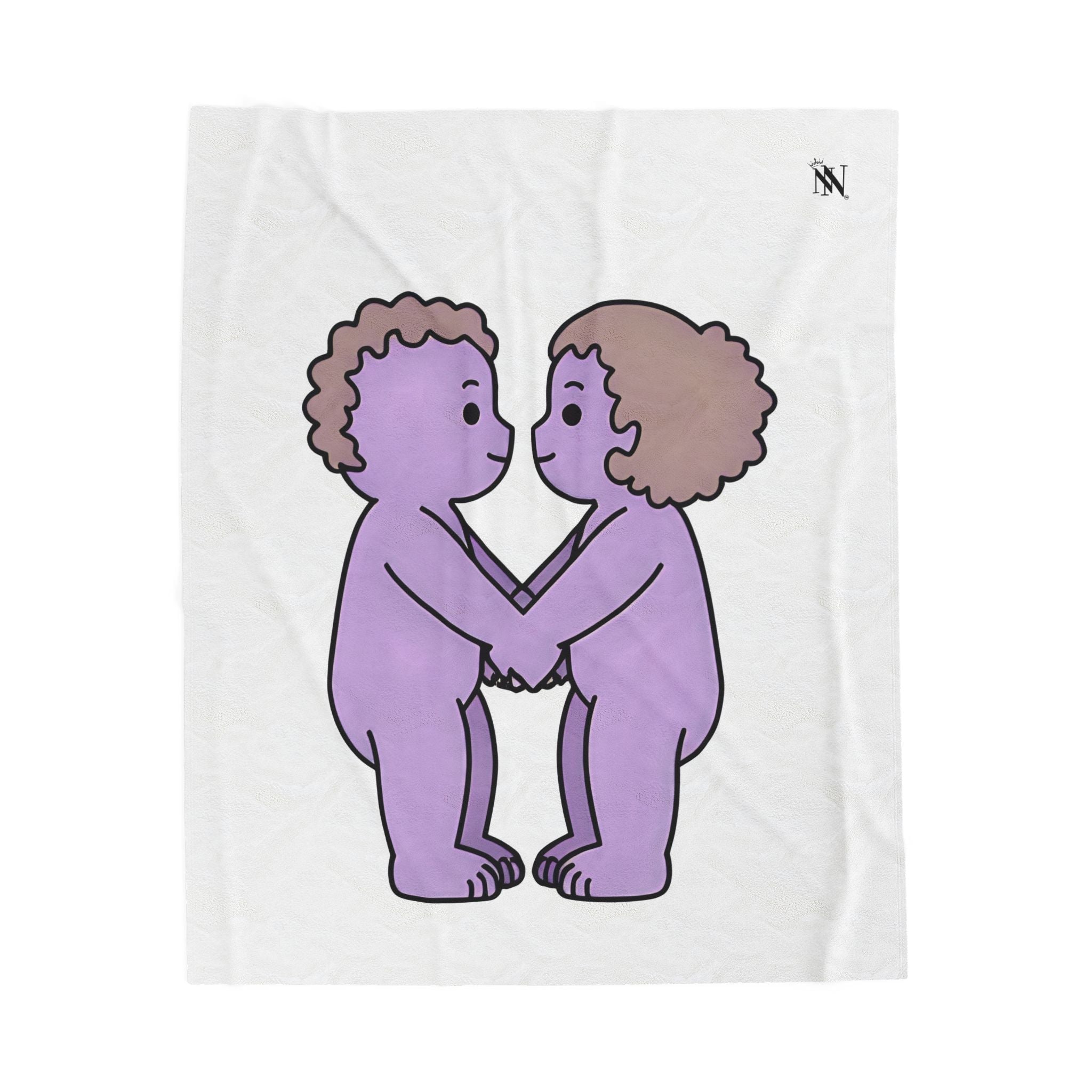 Naked Couple Emoji | Mix & Match Velveteen Fun-Flirty Lovers’ Blankets