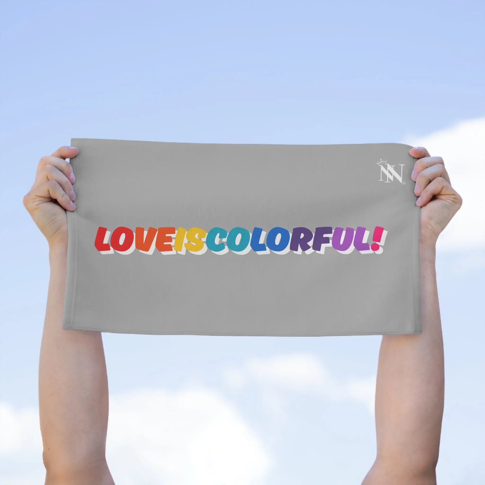 Love is Colorful! Light Grey | Mix & Match Soft Fun-Flirty Lovers’ Towels
