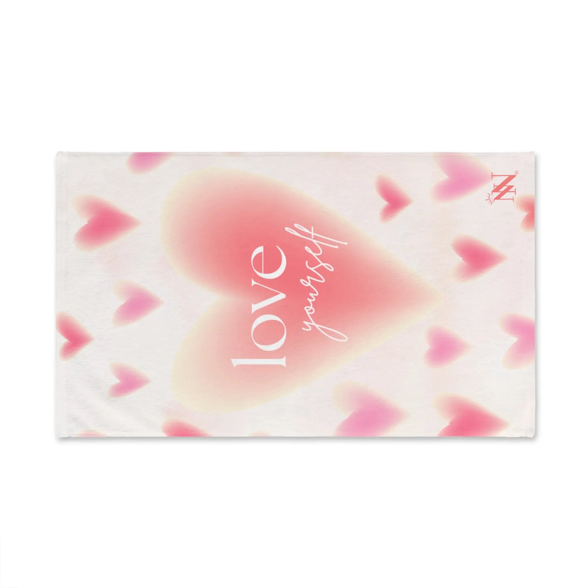 Love Yourself Heart Pattern Cum Towel