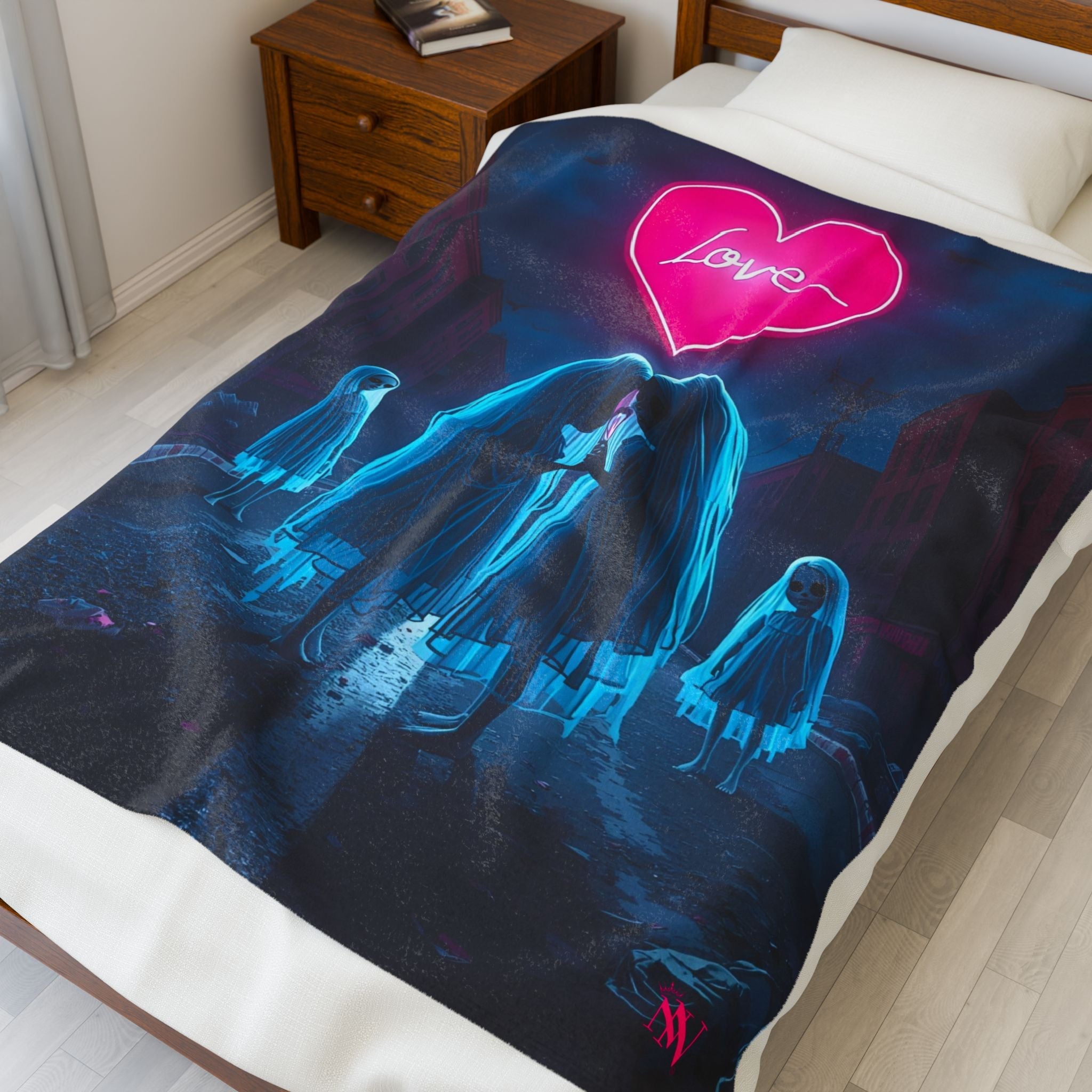 Dark Love Graphic | Mix & Match Velveteen Fun-Flirty Lovers’ Blankets