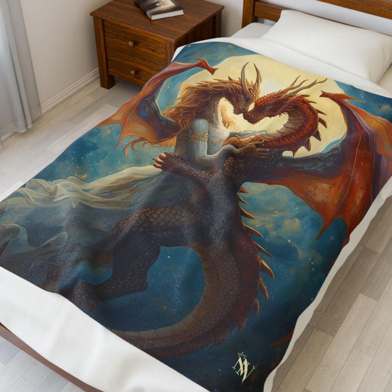 Dragon Wedding Love Graphic | Mix & Match Soft Fun-Flirty Lovers’ Blankets