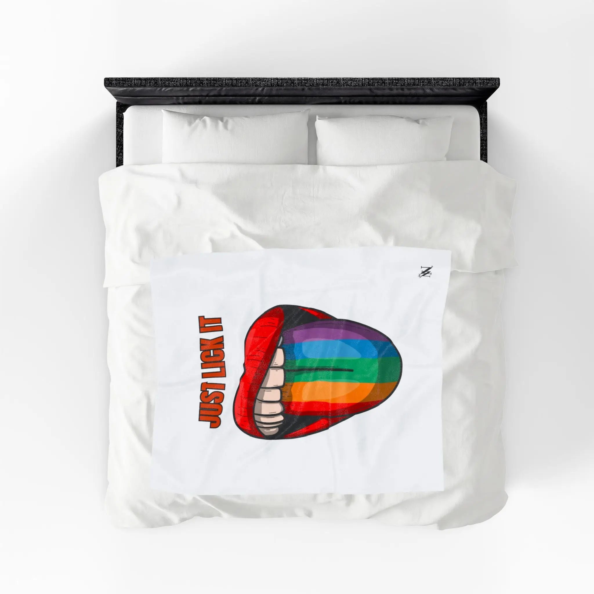 Just Lick It Rainbow Tongue Blanket