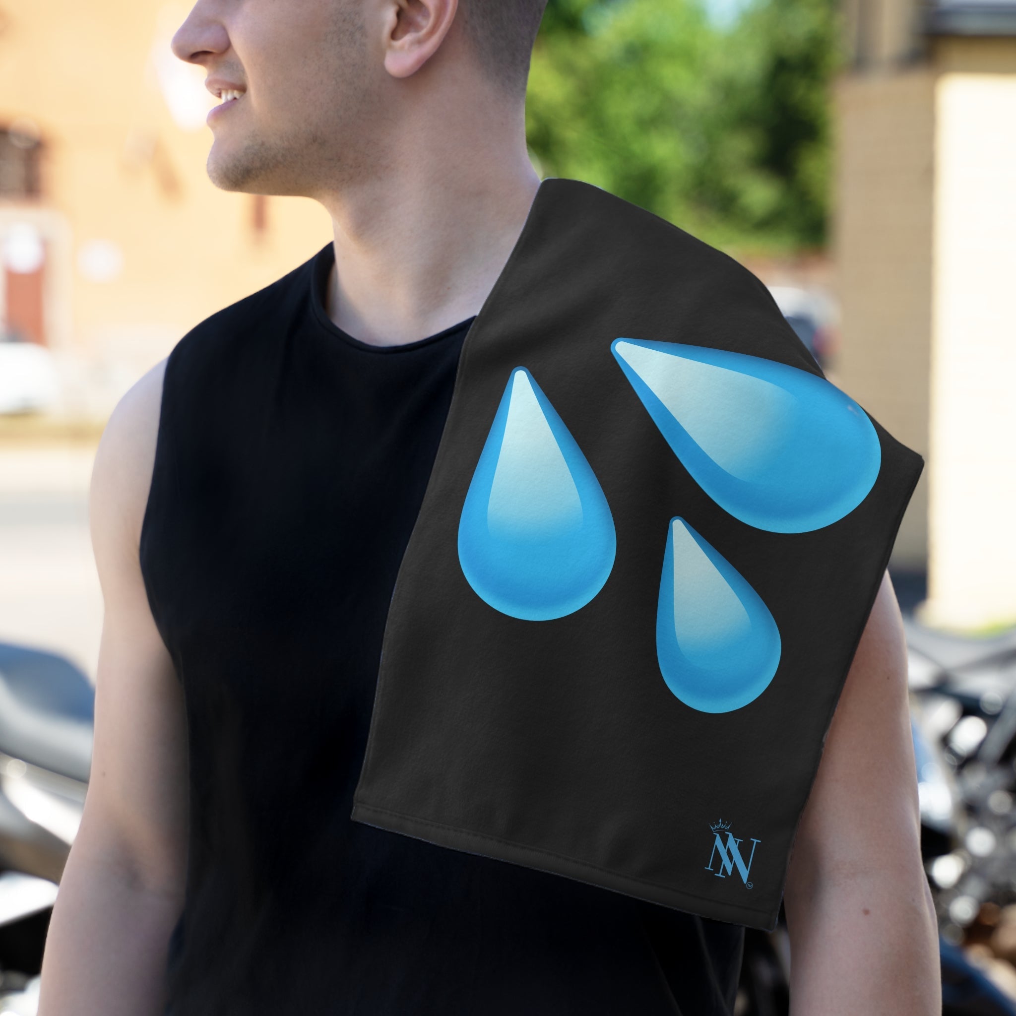 Wet Emoji Black | Mix & Match Soft Fun-Flirty Lovers’ Towels