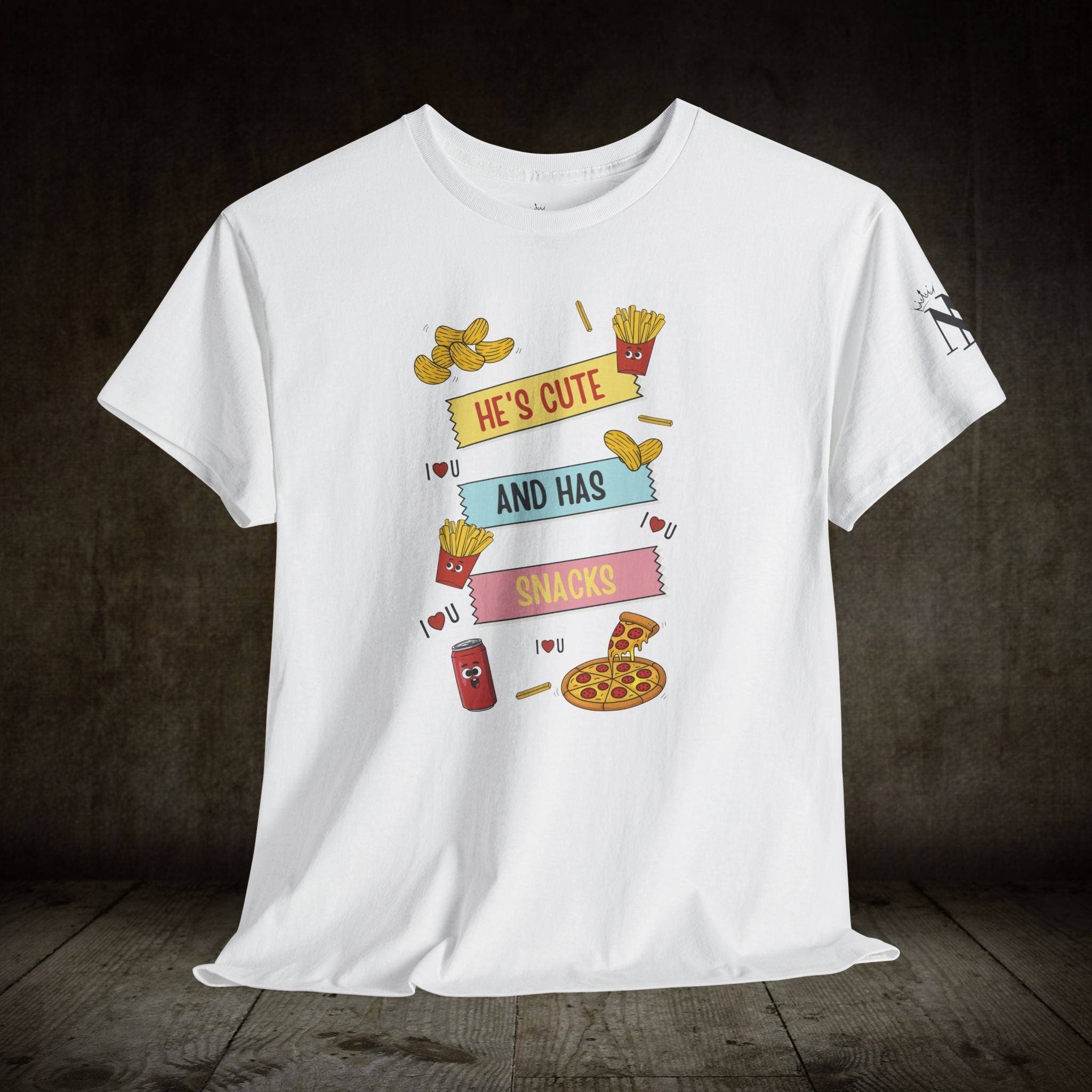 He’s Cute and Has Snacks | Mix & Match Cotton Unisex Fun-Flirty Lovers’ T-Shirts