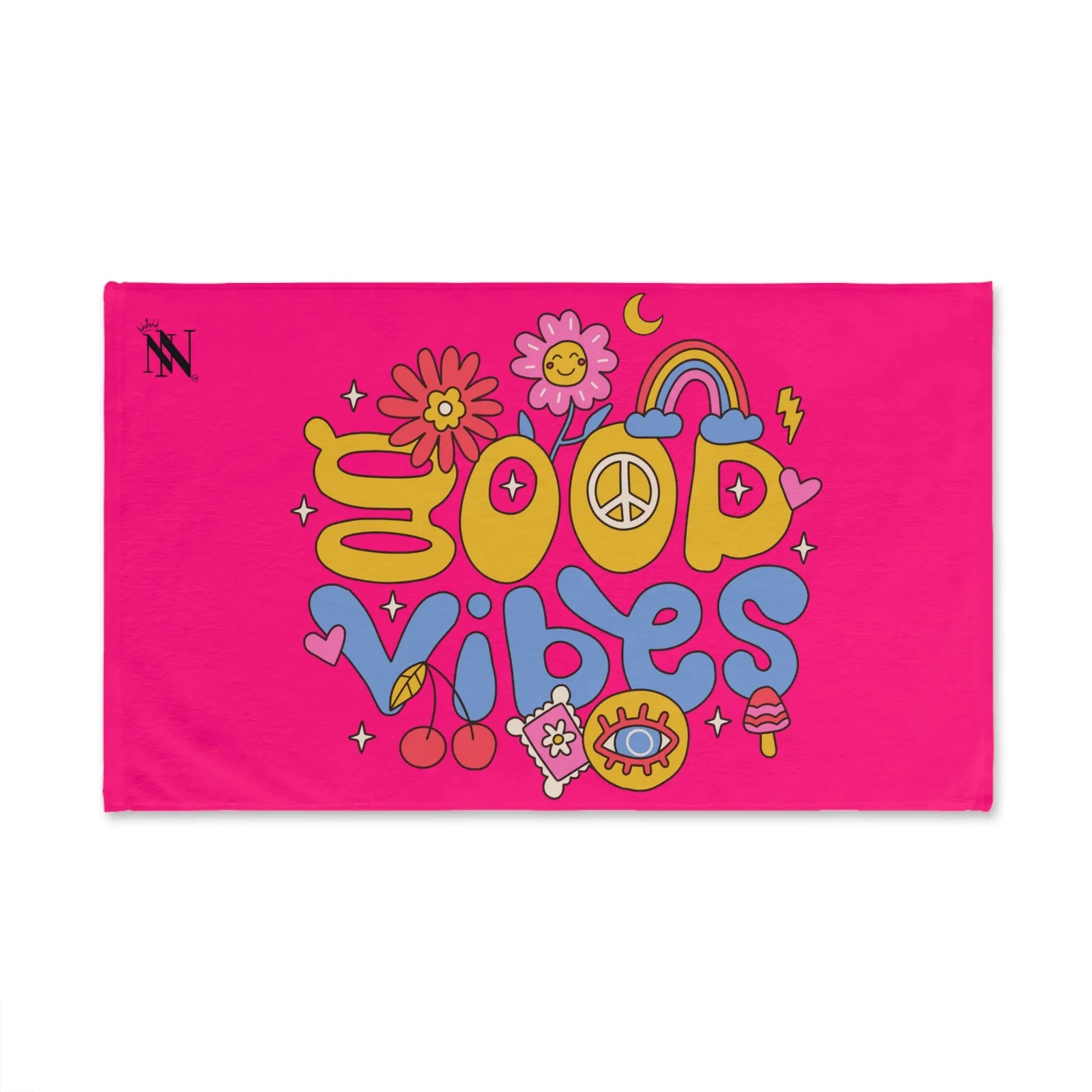 Good Vibes Hippie Flower Signature Pink Cum Towel