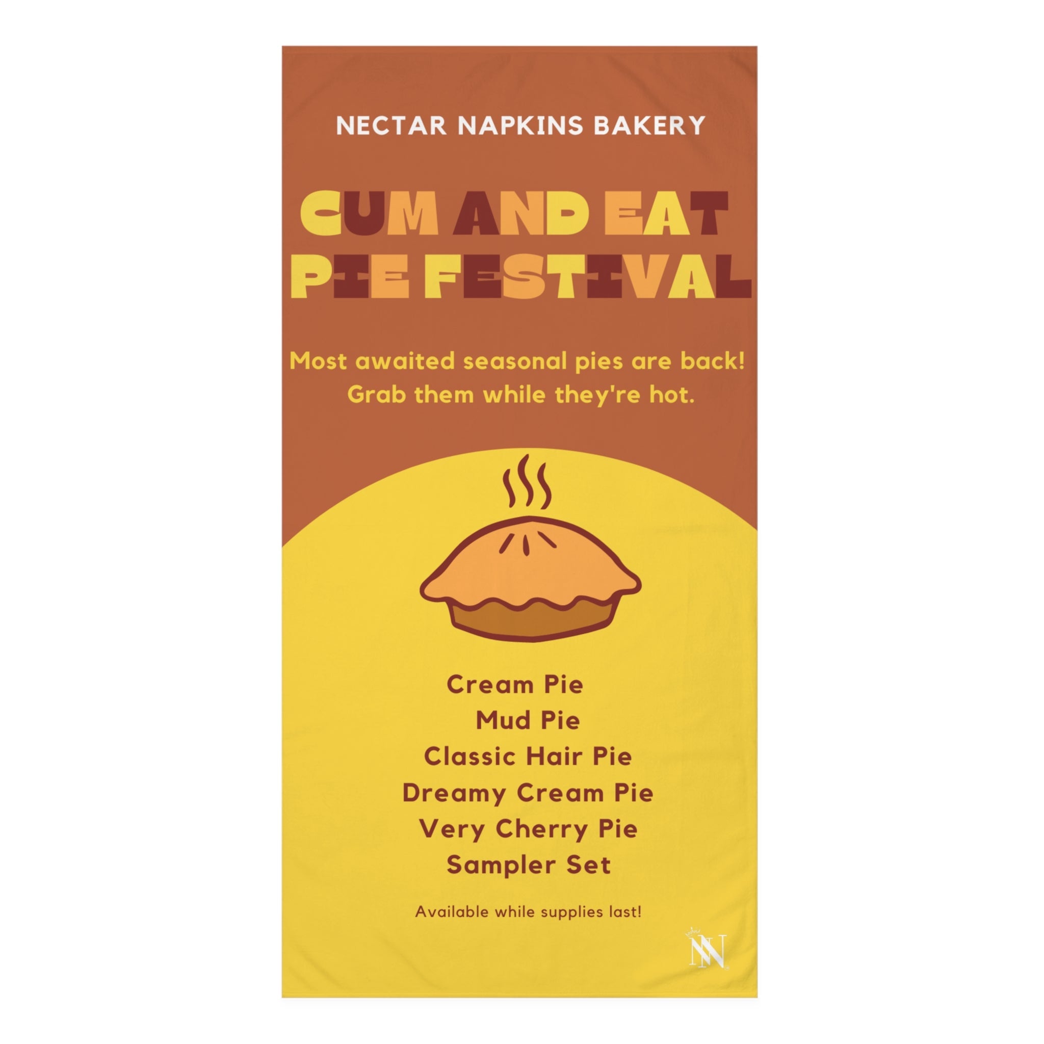 Cum Eat Pie Festival | Mix & Match Naughty XL Fun-Flirty Lovers’ Towels