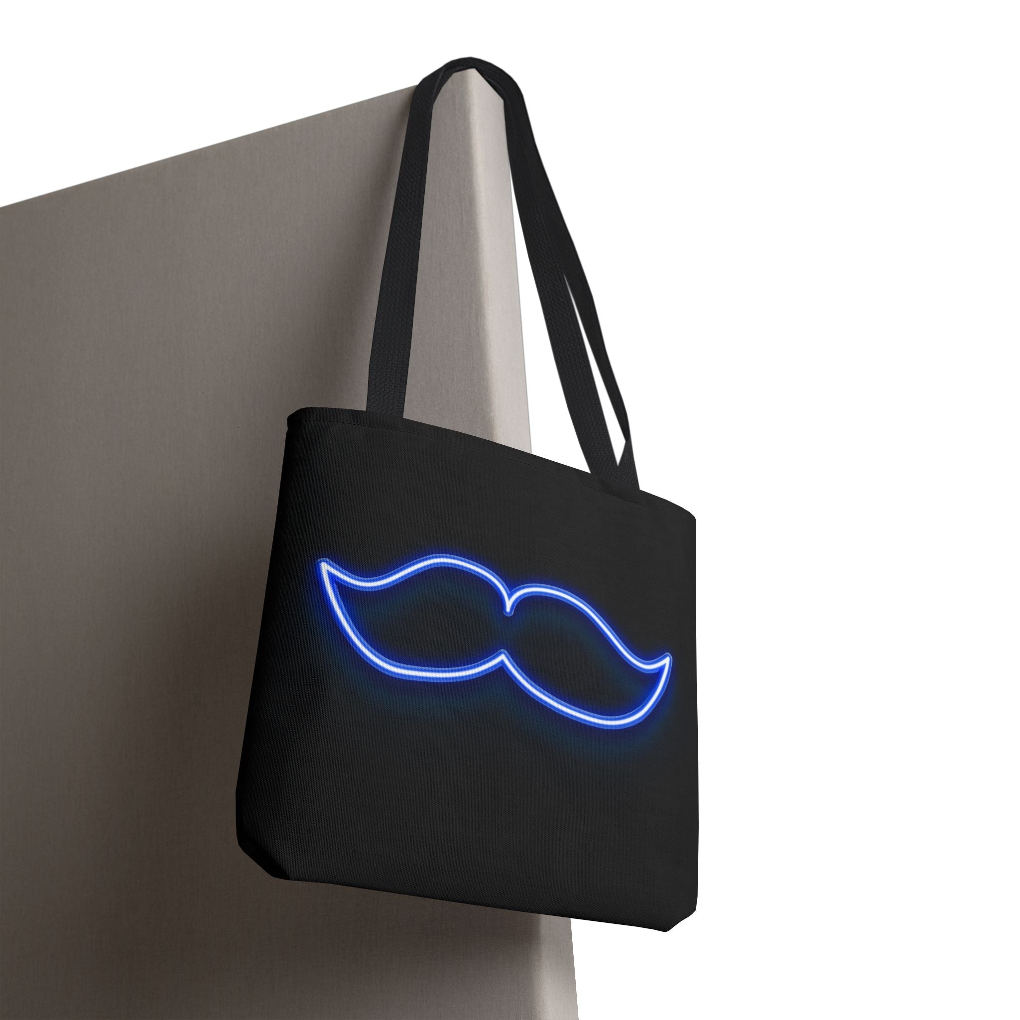 His Mustache Neon Fun Everyday Cute Tote Bag