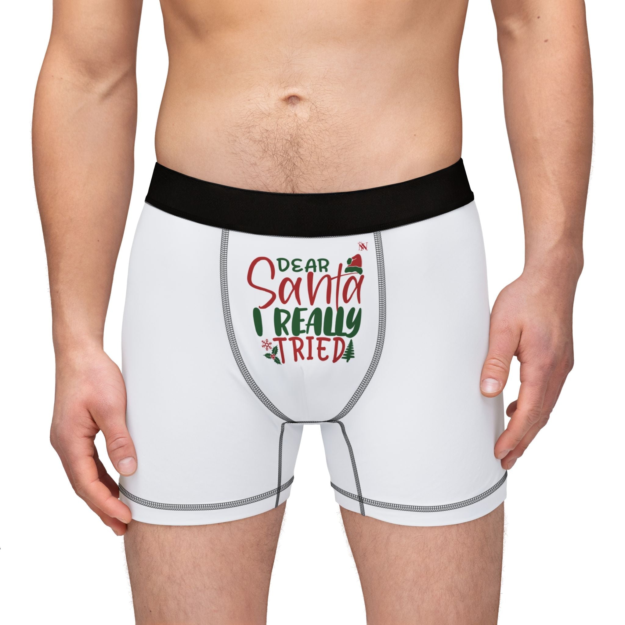 Dear Santa I Really Tried | Mix & Match Men’s Fun-Flirty Lovers’ Boxer Briefs