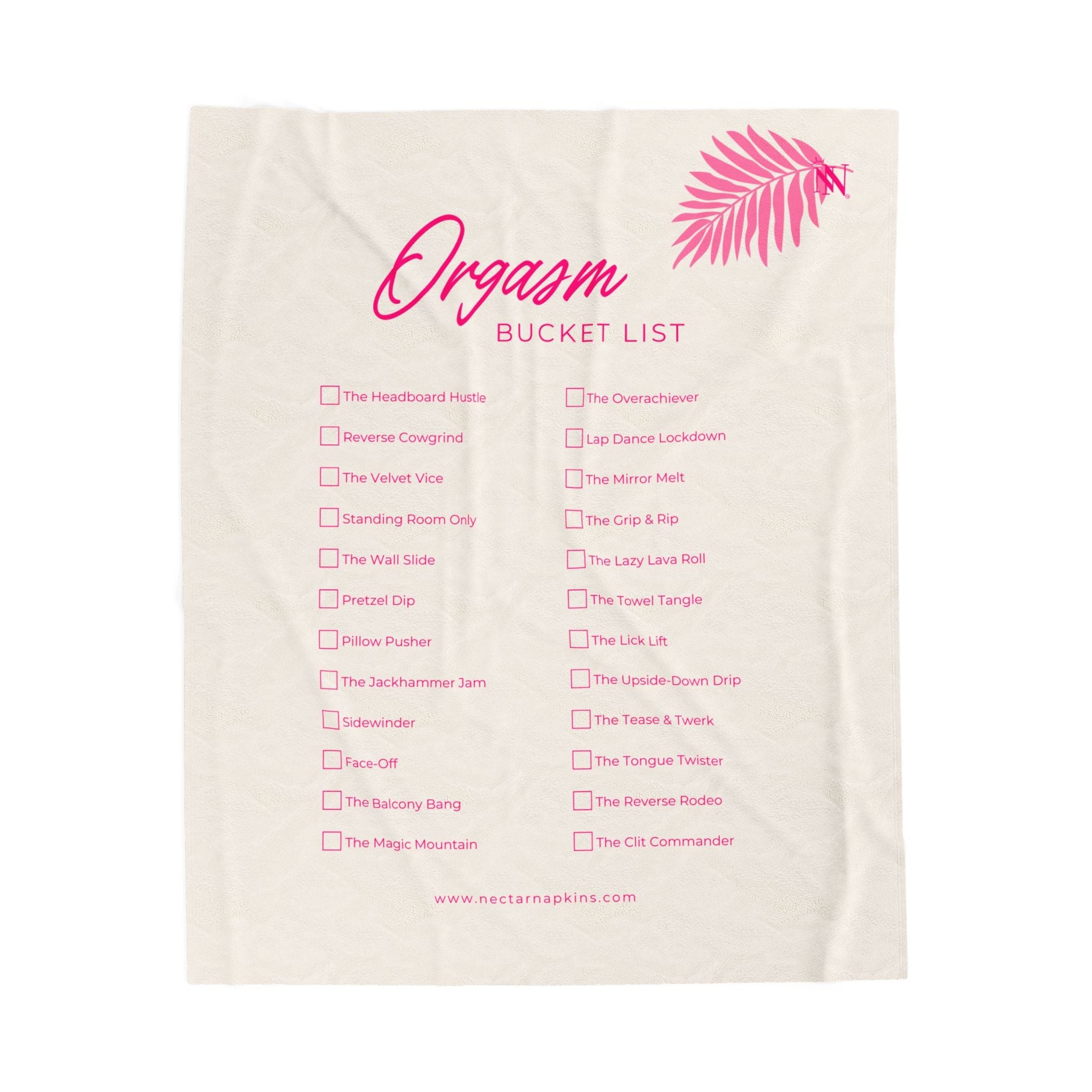 Orgasm Bucket List | Mix & Match Fun-Flirty Lovers’ Blankets