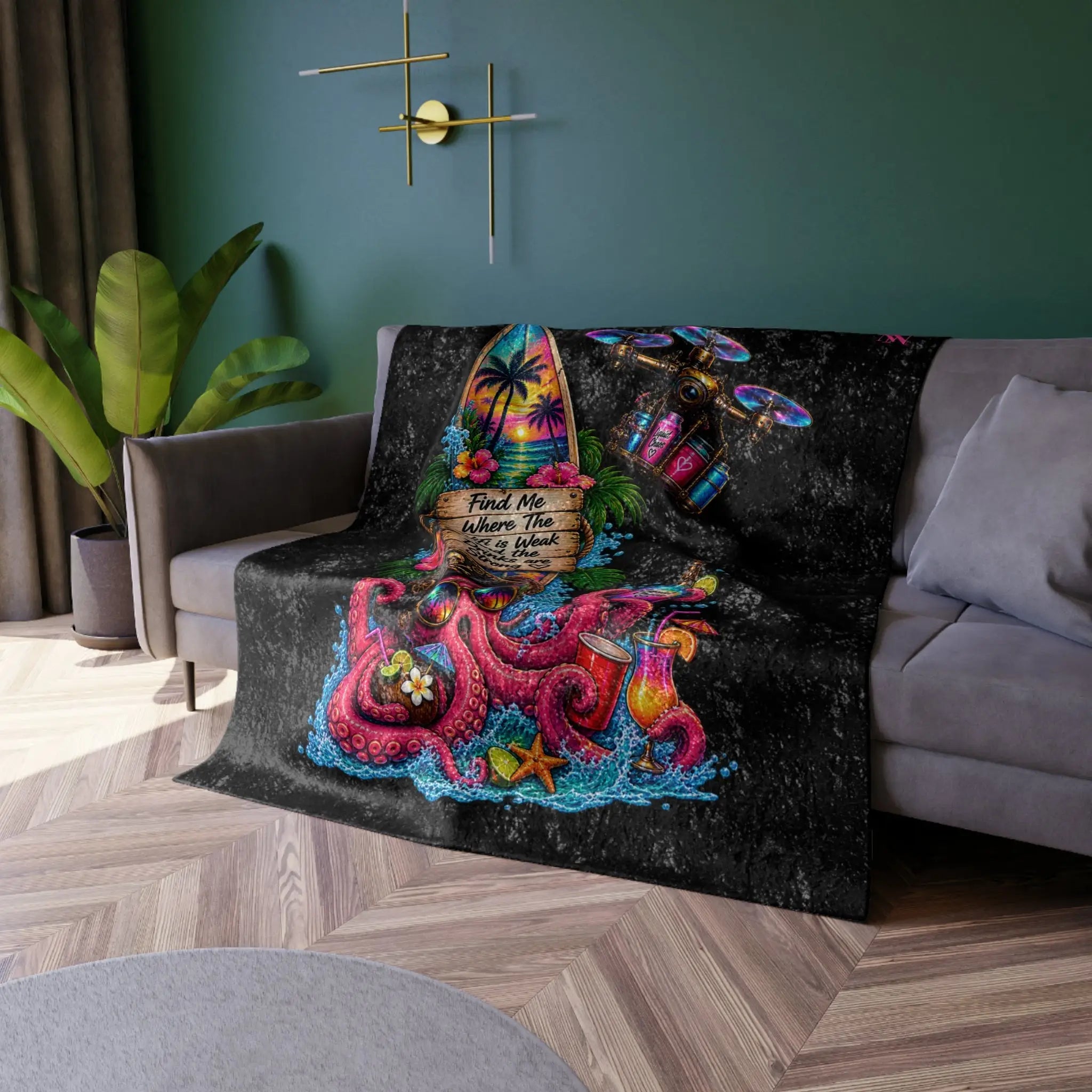 Liquid Chaos Spring Break Crushed Velvet Blanket